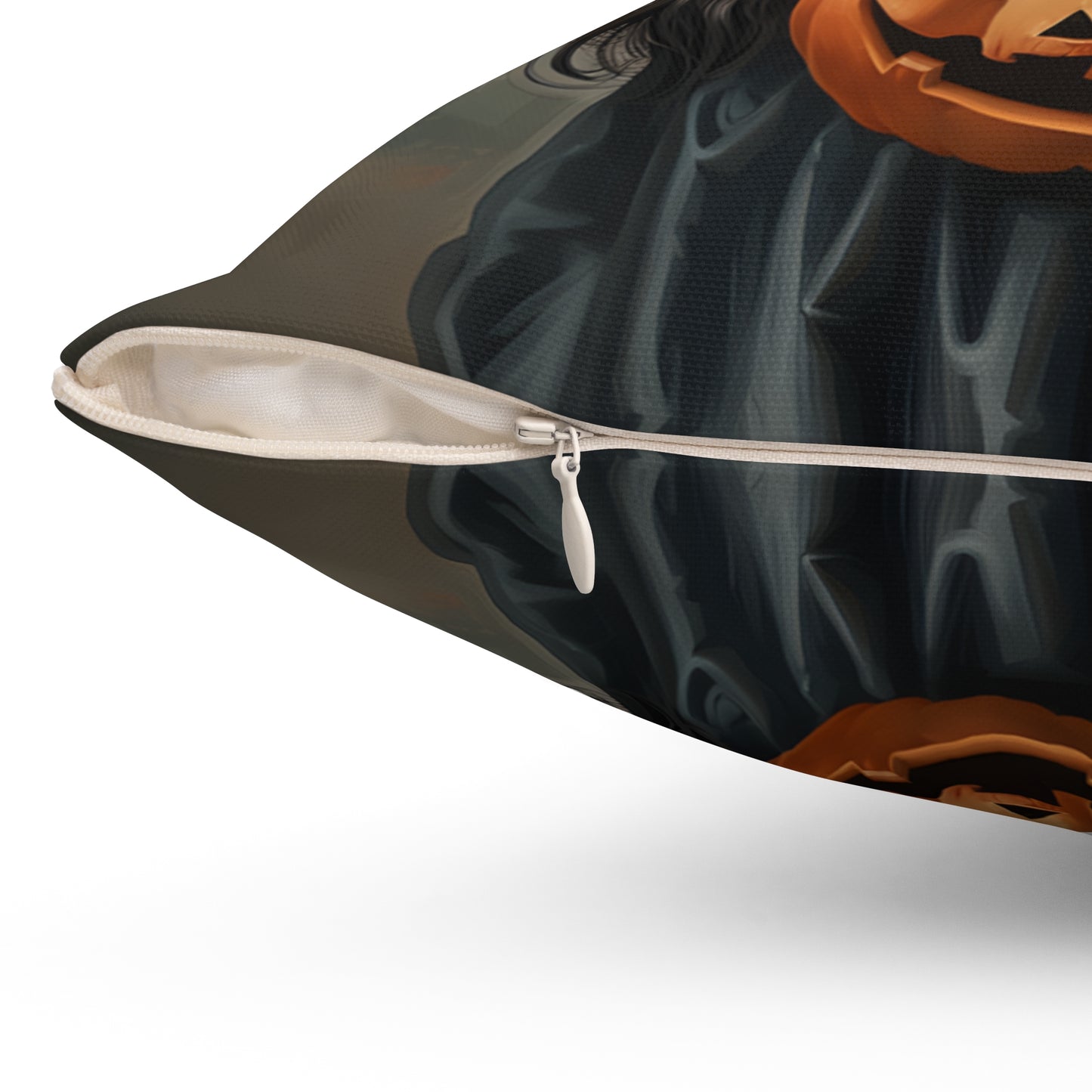 #14 Halloween Inspired Black & Tan Long-Haired Dachshund Throw Pillow
