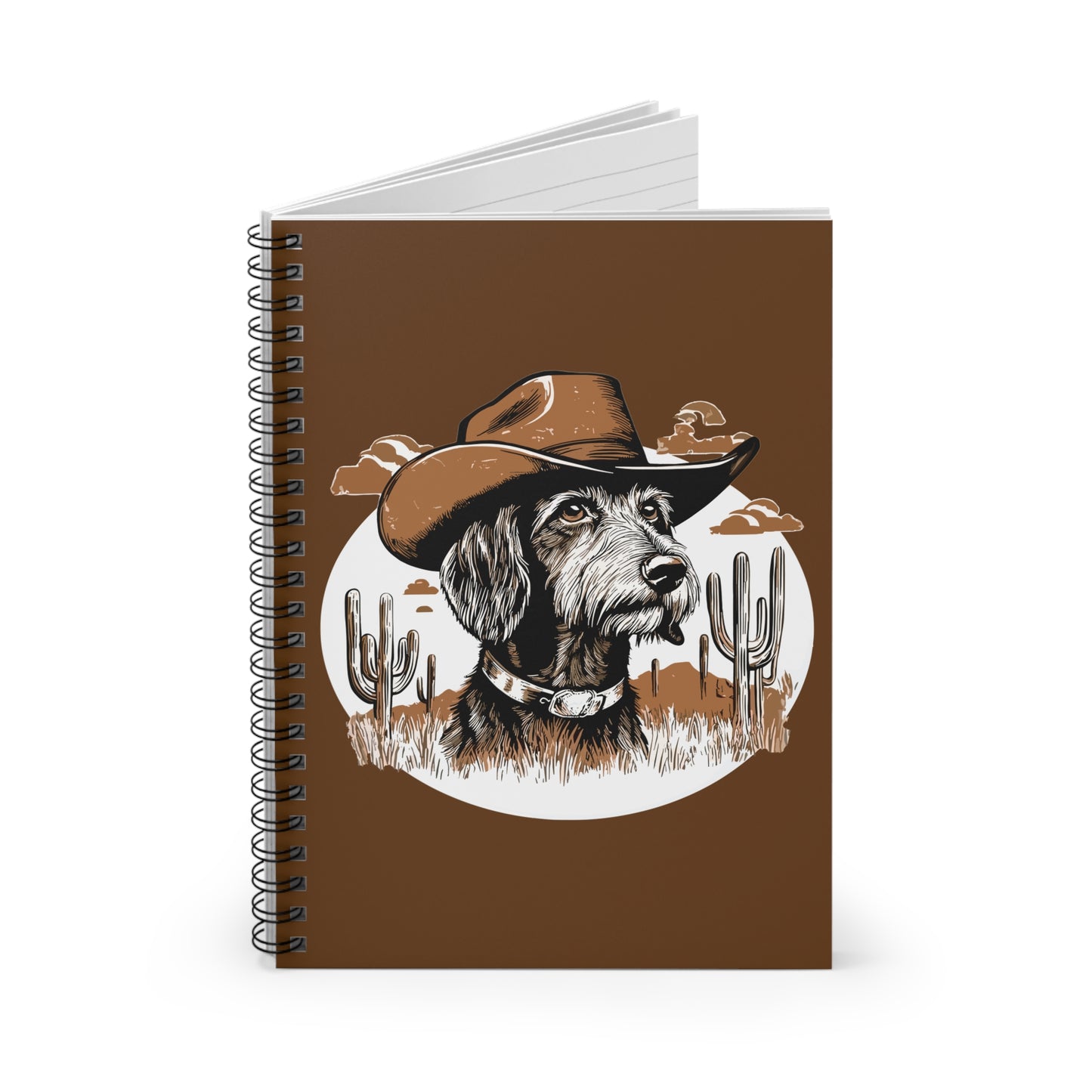 "Wired West" Wire-Haired Dachshund Ruled Line Spiral Notebook