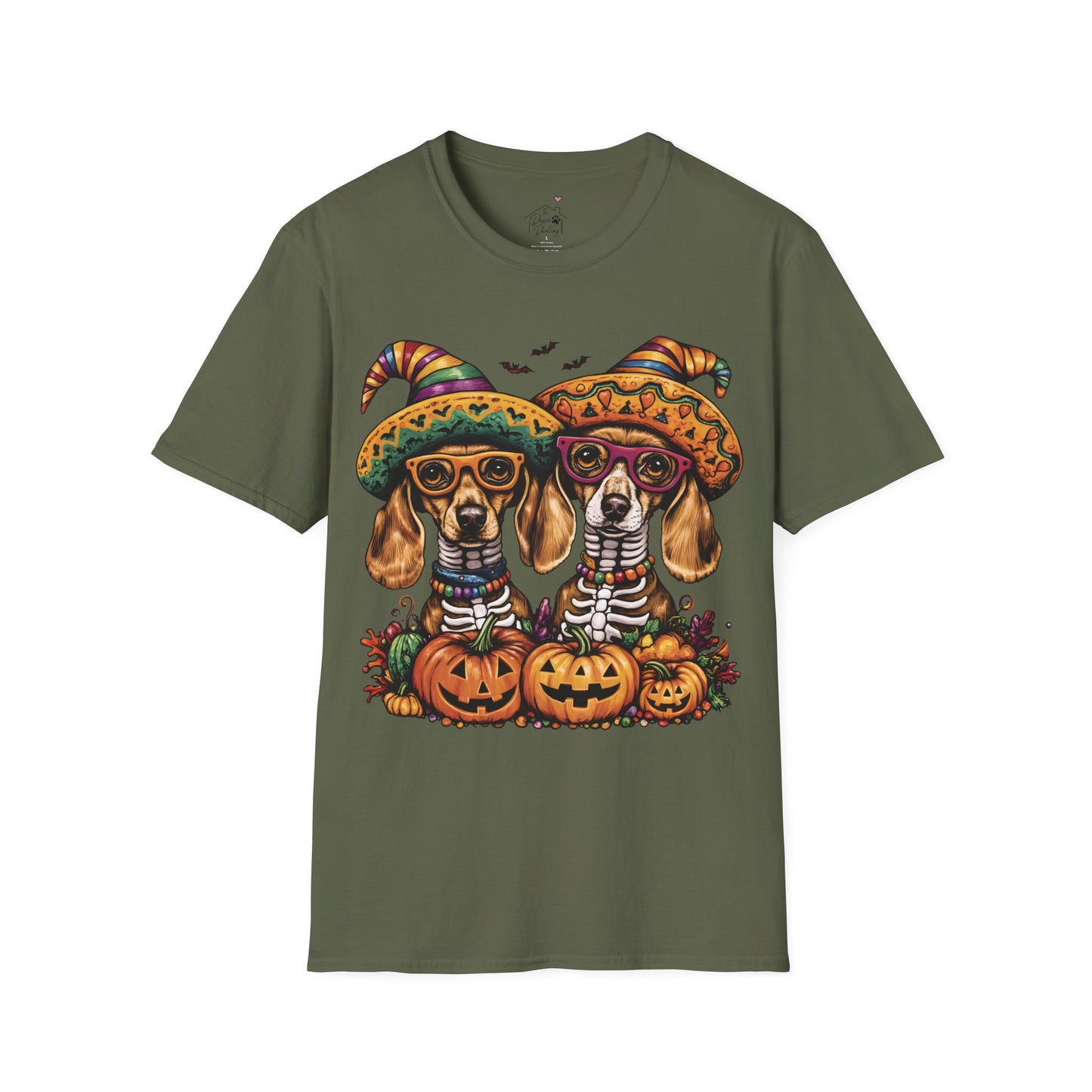 "Viva los Doxies!" Tan Smooth-Haired Dachshund Halloween Unisex Softstyle T-Shirt
