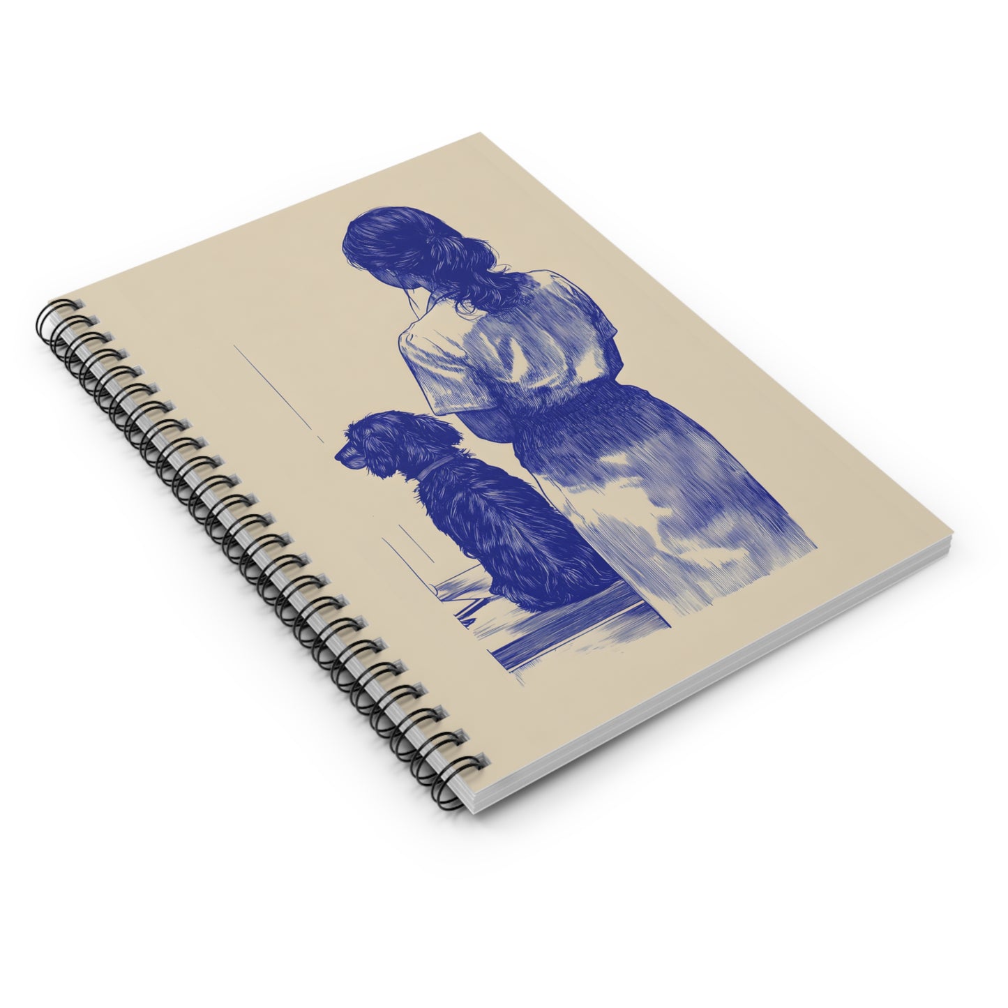 "Waiting" Wire-Haired Dachshund Ruled Line Spiral Notebook