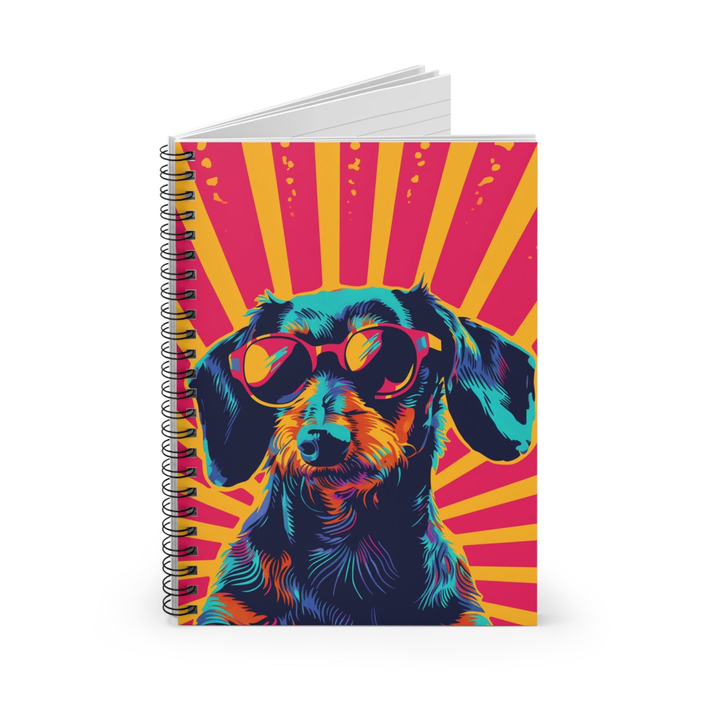 "Stripes" Wire-Haired Dachshund Ruled Line Spiral Notebook