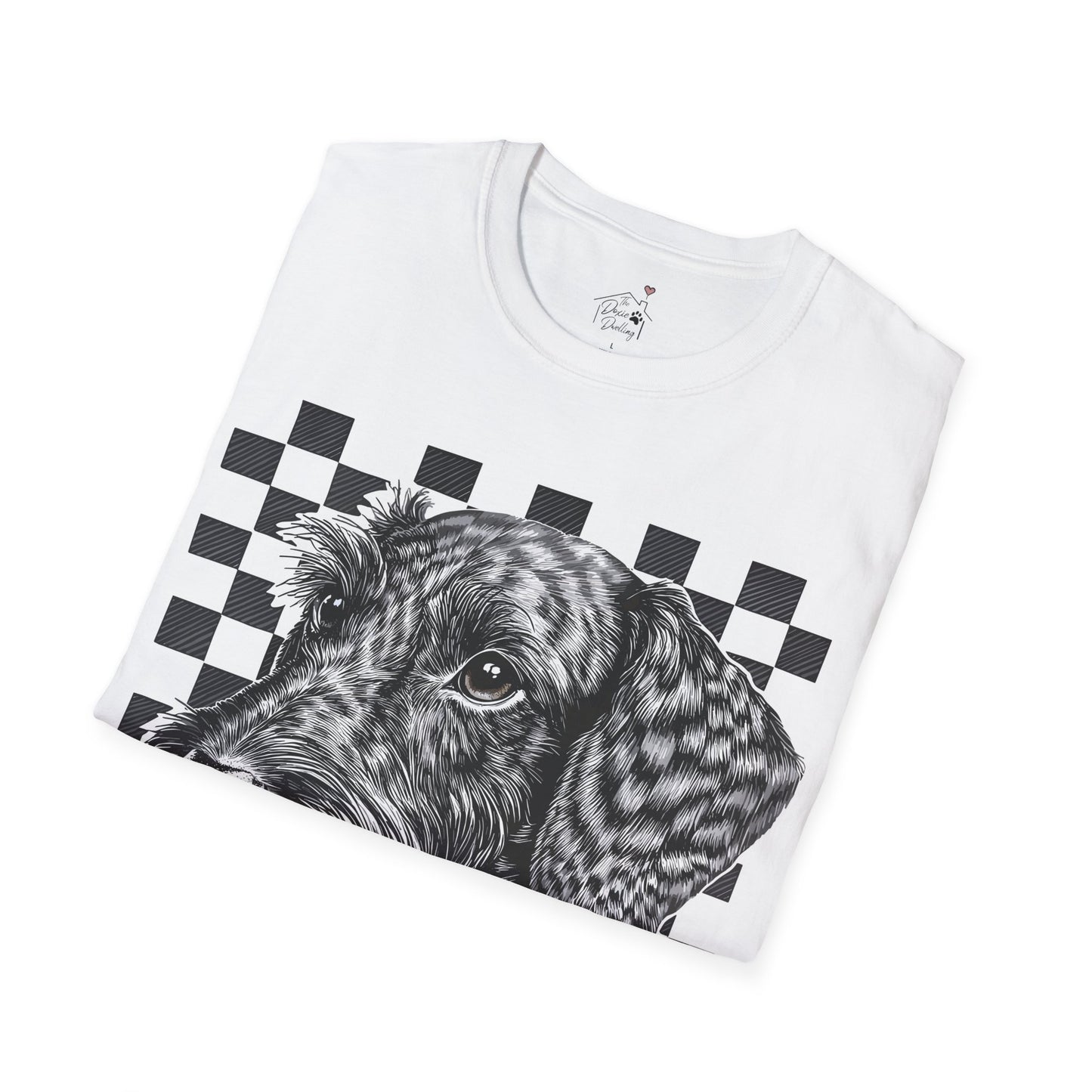 "Wired Check" Wire-Haired Dachshund Unisex Softstyle T-Shirt