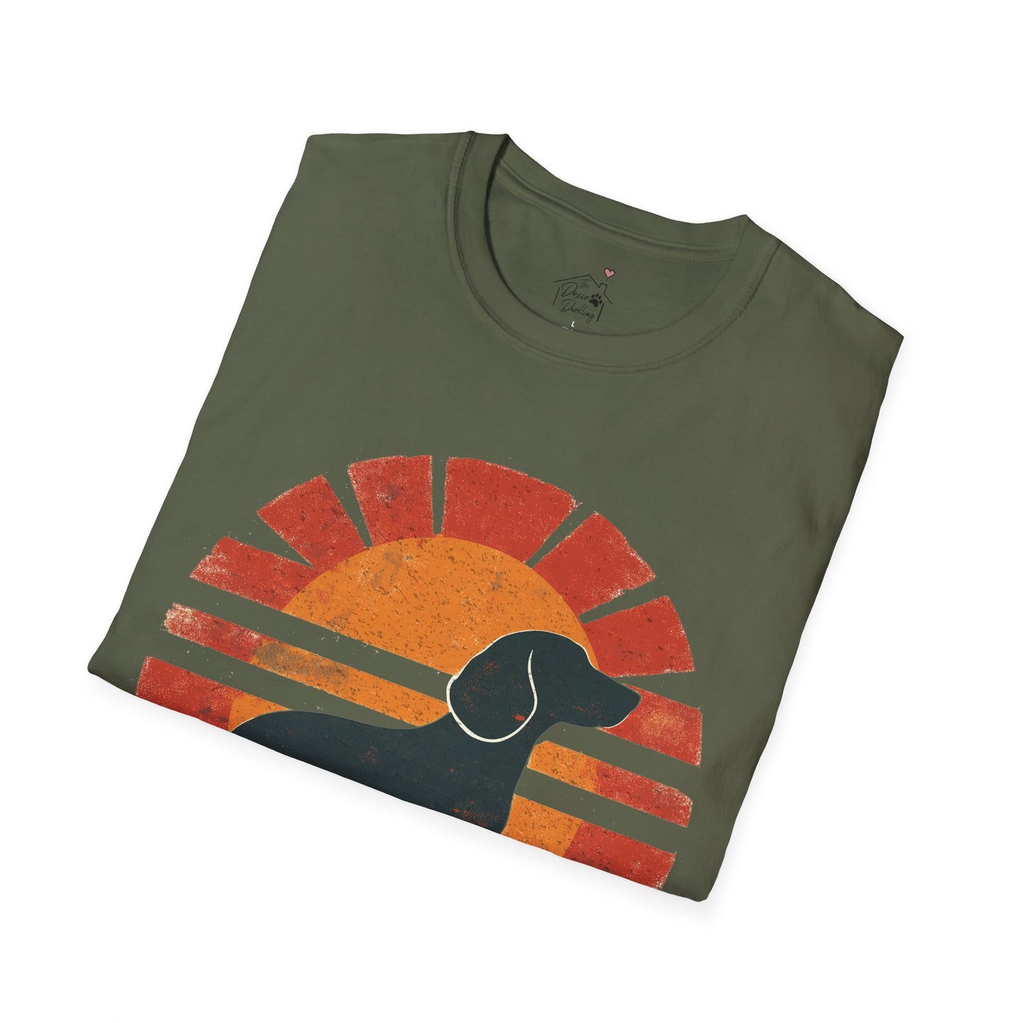 "Smooth Sunset" Smooth-Haired Dachshund Unisex Softstyle T-Shirt