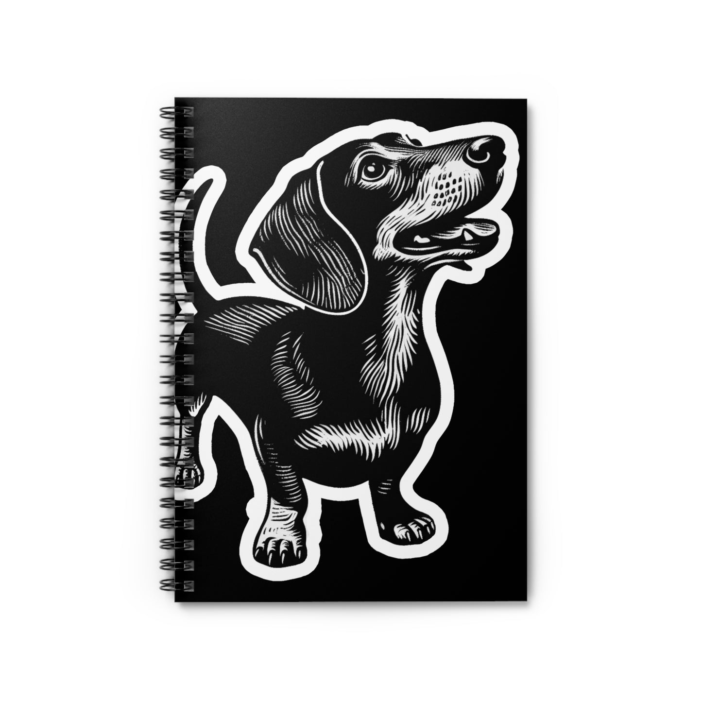 "#2 Classic™" Black & Tan Smooth-Haired Dachshund Ruled Line Spiral Notebook
