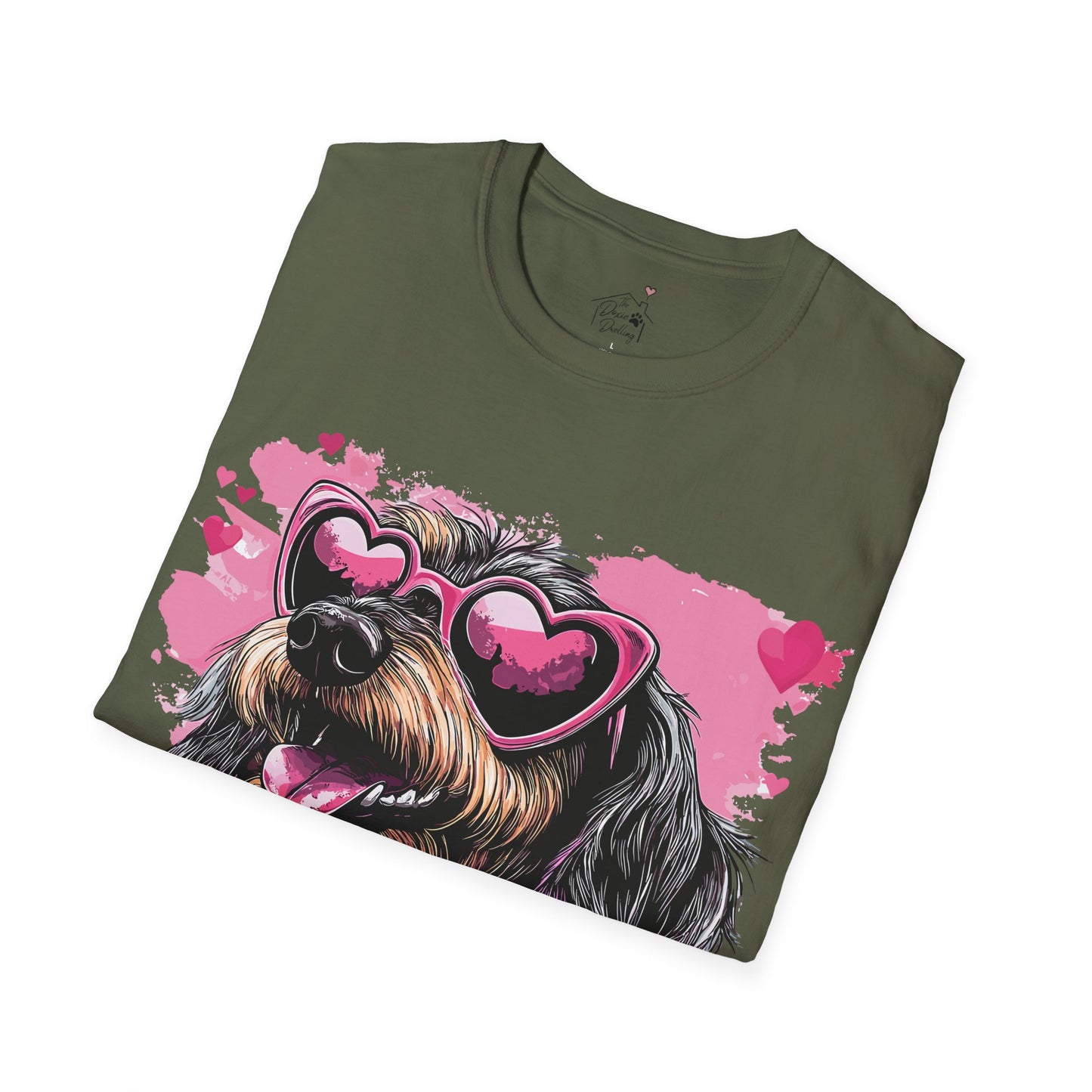 "Wired Heart" Wire-Haired Dachshund Unisex Softstyle T-Shirt