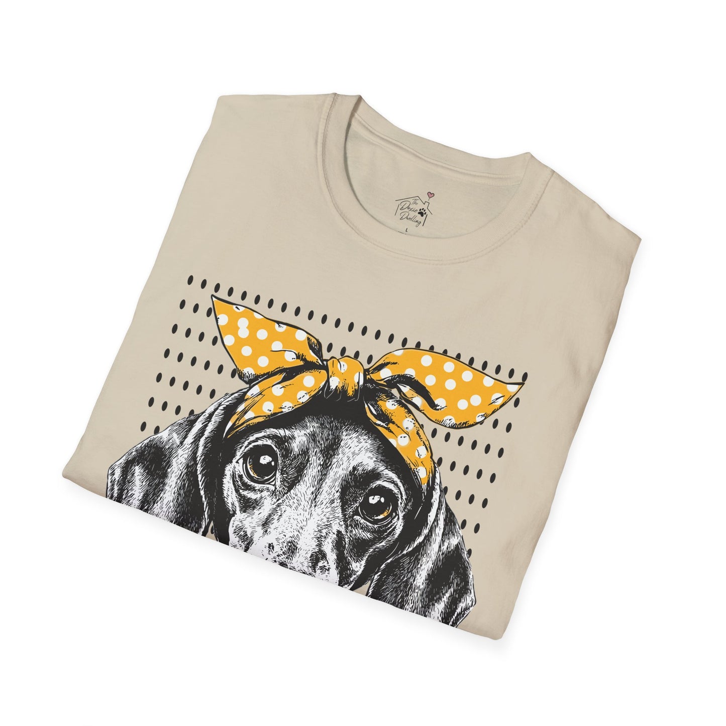"Let's Polka" Tan Smooth-Haired Dachshund Unisex Softstyle T-Shirt