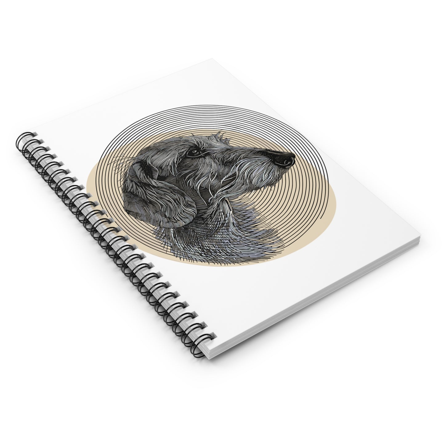 "Wired To Joy" Wire-Haired Dachshund Ruled Line Spiral Notebook