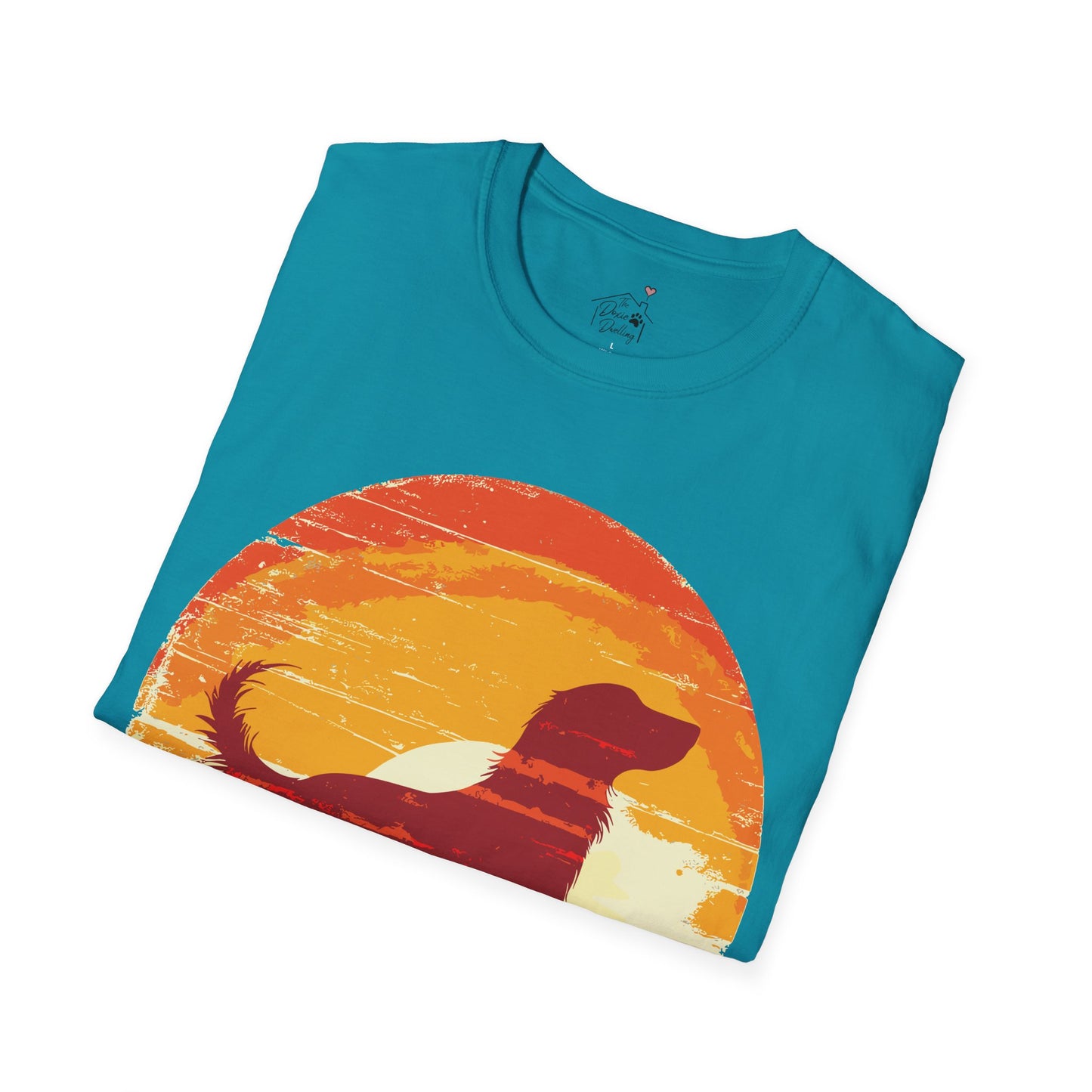 "Long Sunset" Long-Haired Dachshund Unisex Softstyle T-Shirt