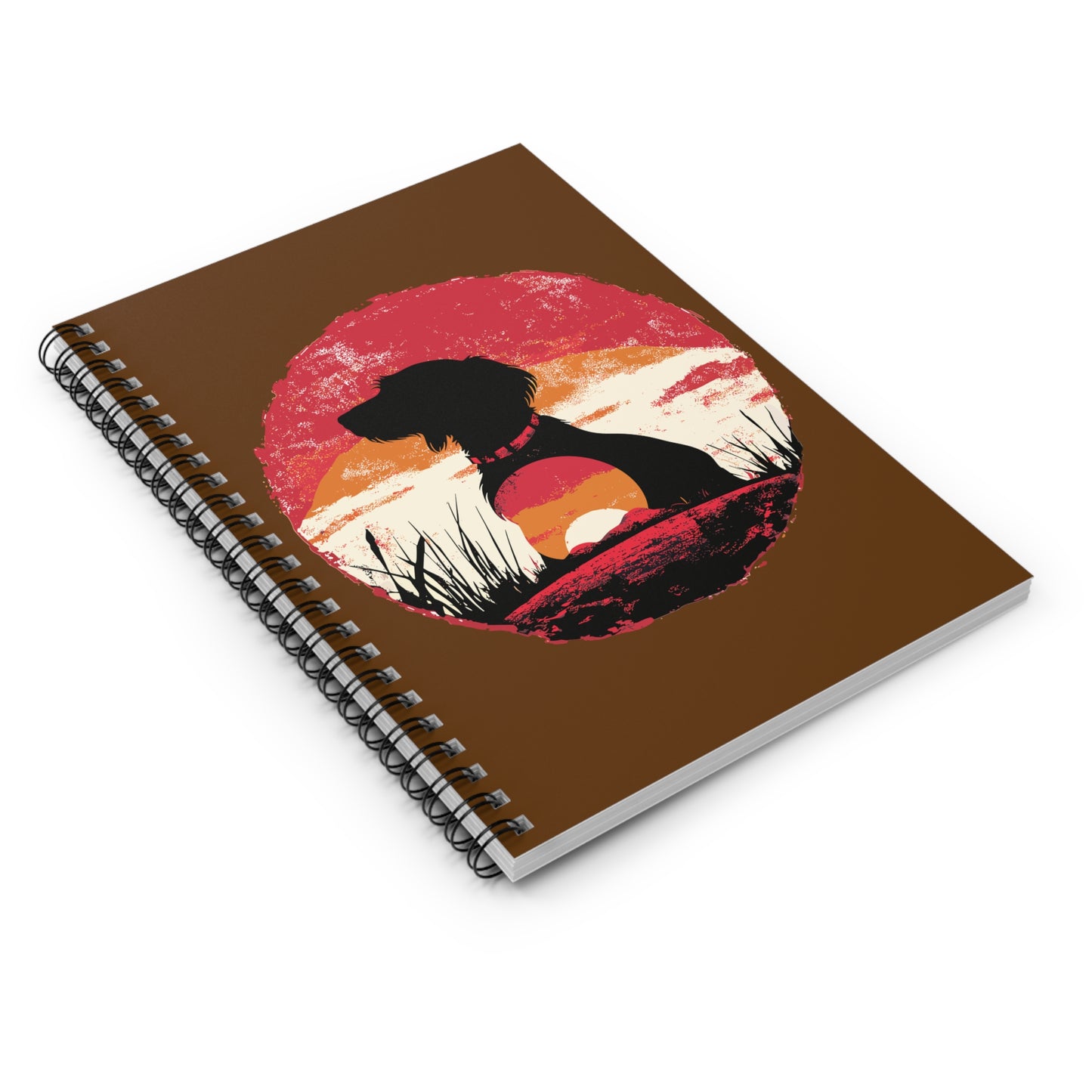 "Wired Sunset" Wire-Haired Dachshund Ruled Line Spiral Notebook