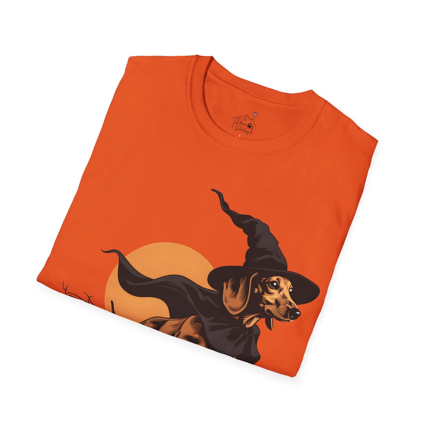 "Take Flight" Tan Smooth-Haired Dachshund Halloween Unisex Softstyle T-Shirt