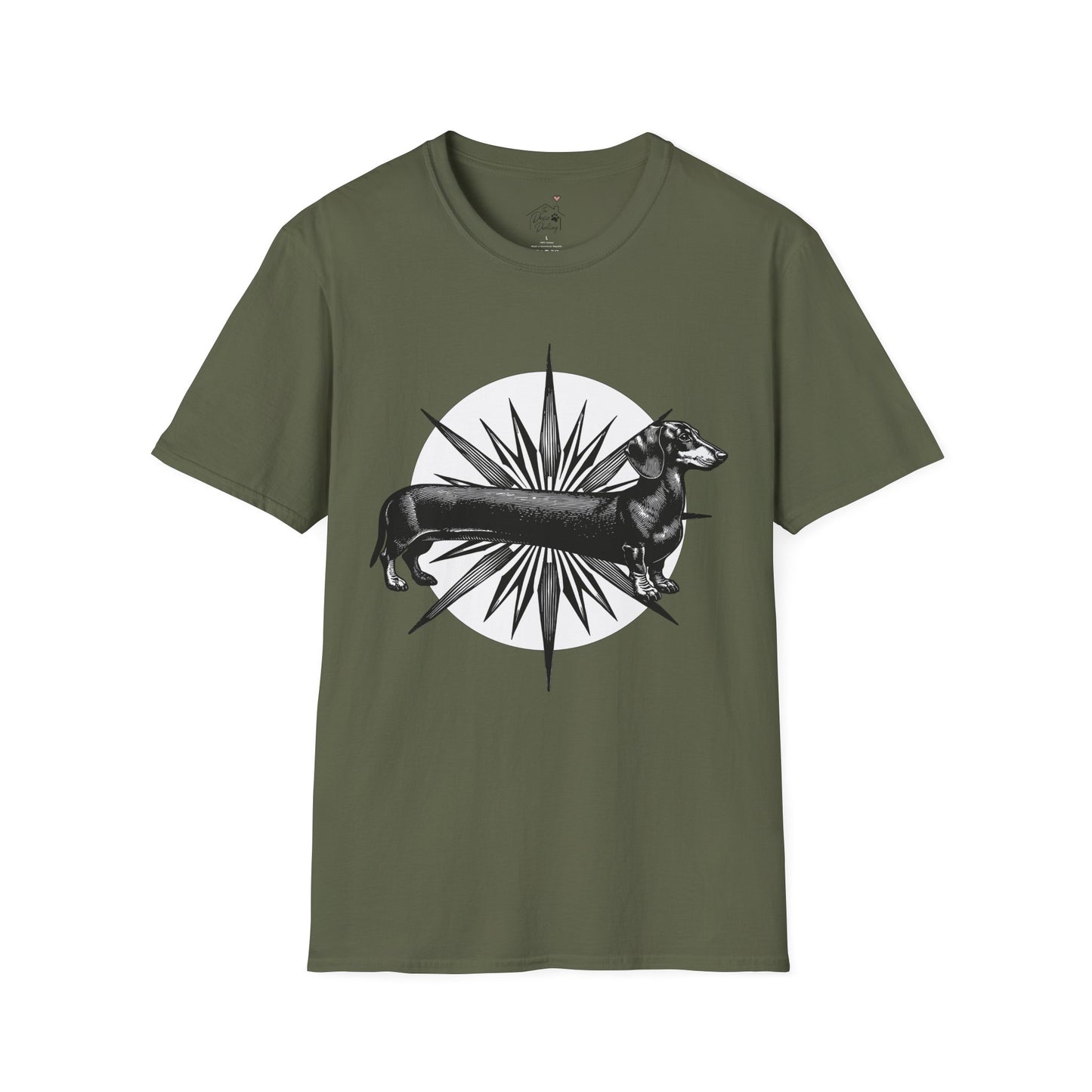 "Go North" Black & Tan Smooth-Haired Dachshund Unisex Softstyle T-Shirt