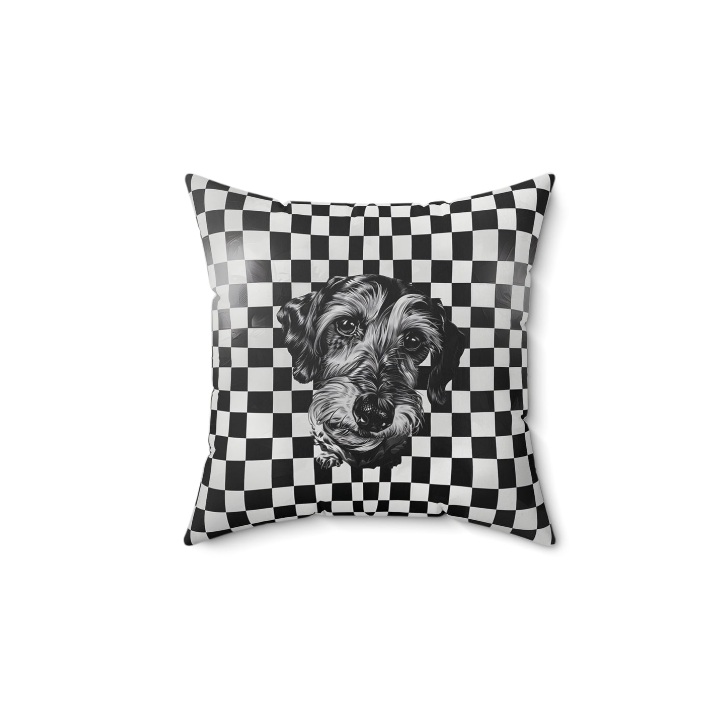 "Perspective" Wire-Haired Dachshund Square Throw Pillow