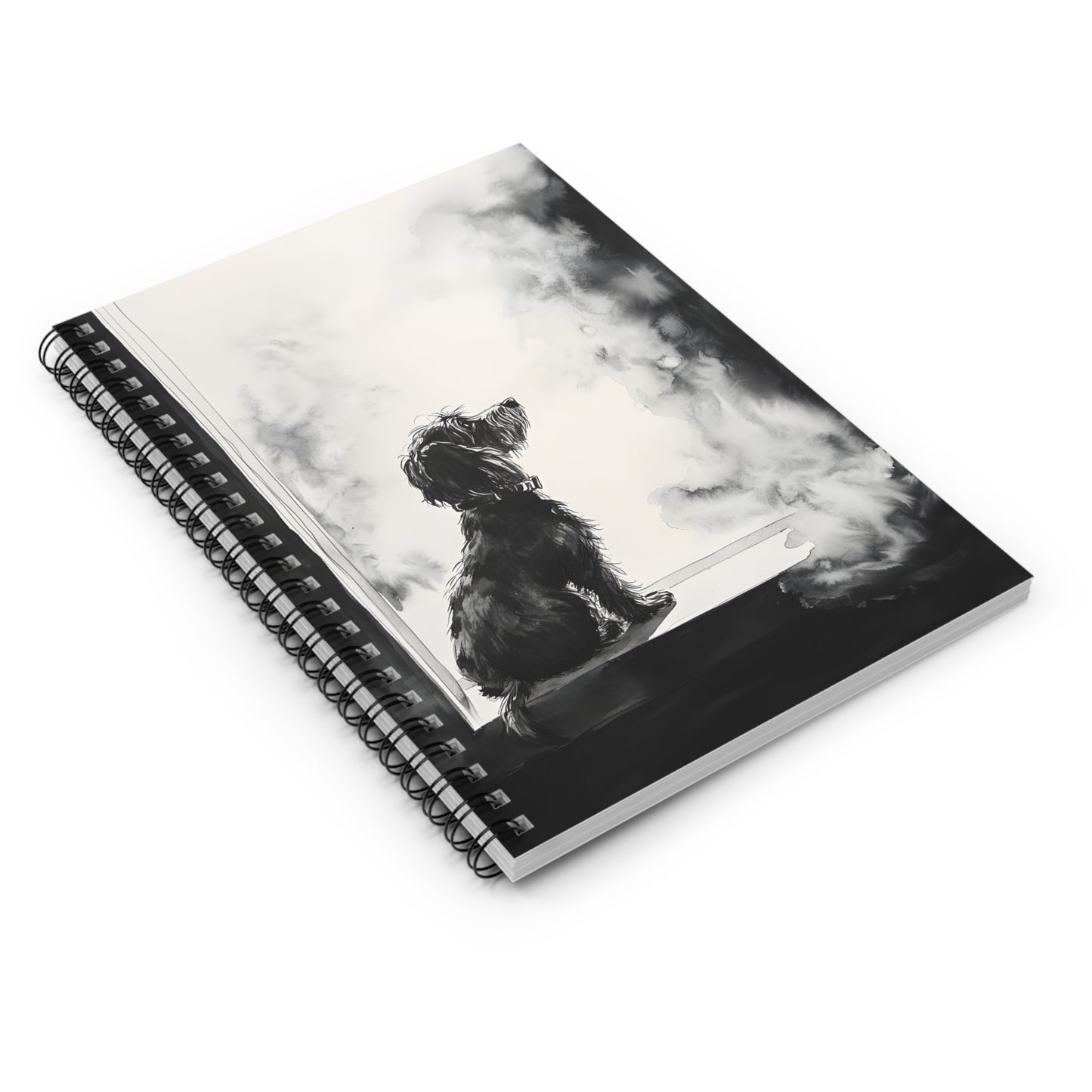 "Window Pane" Wire-Haired Dachshund Ruled Line Spiral Notebook