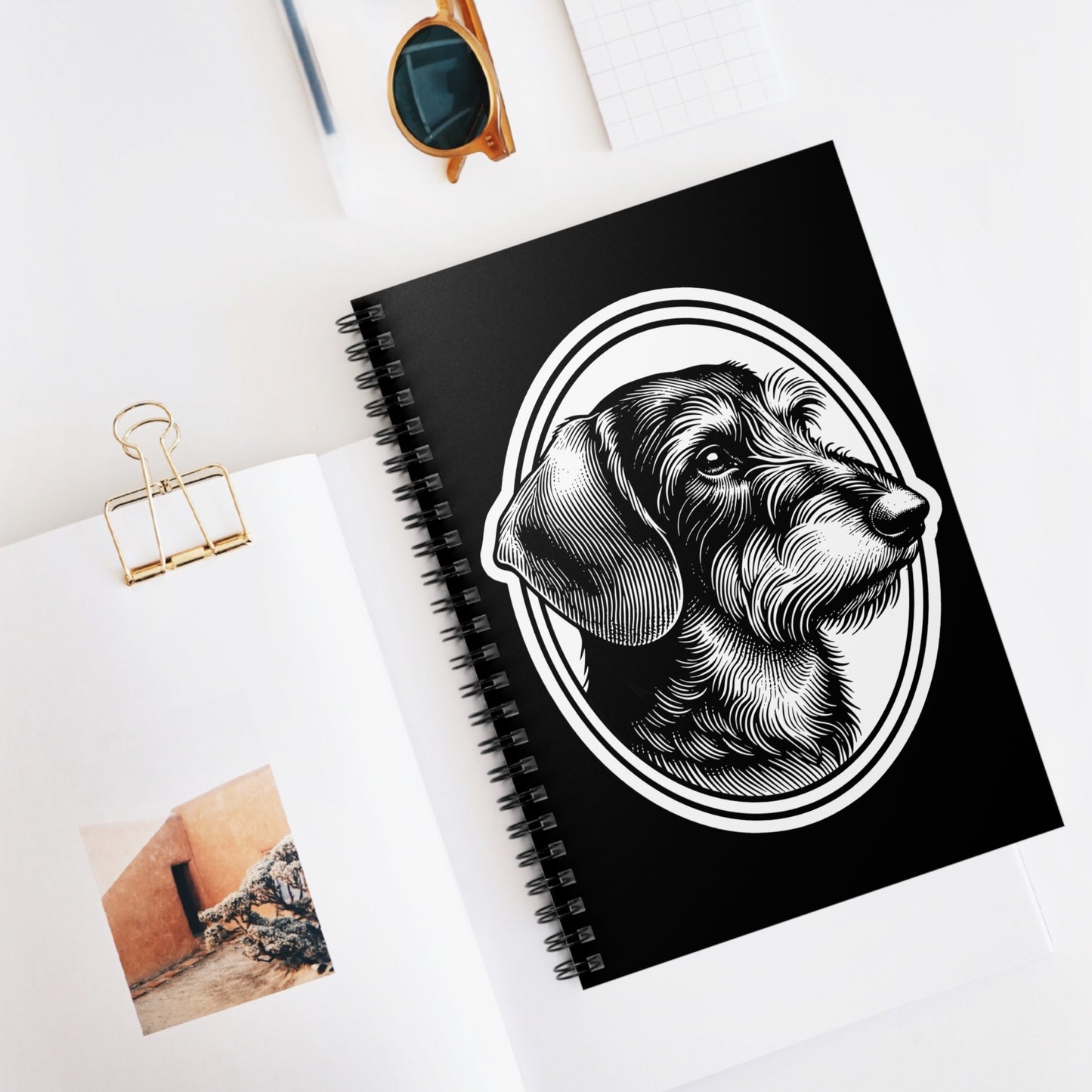 "#11 Classic™" Wire-Haired Dachshund Ruled Line Spiral Notebook