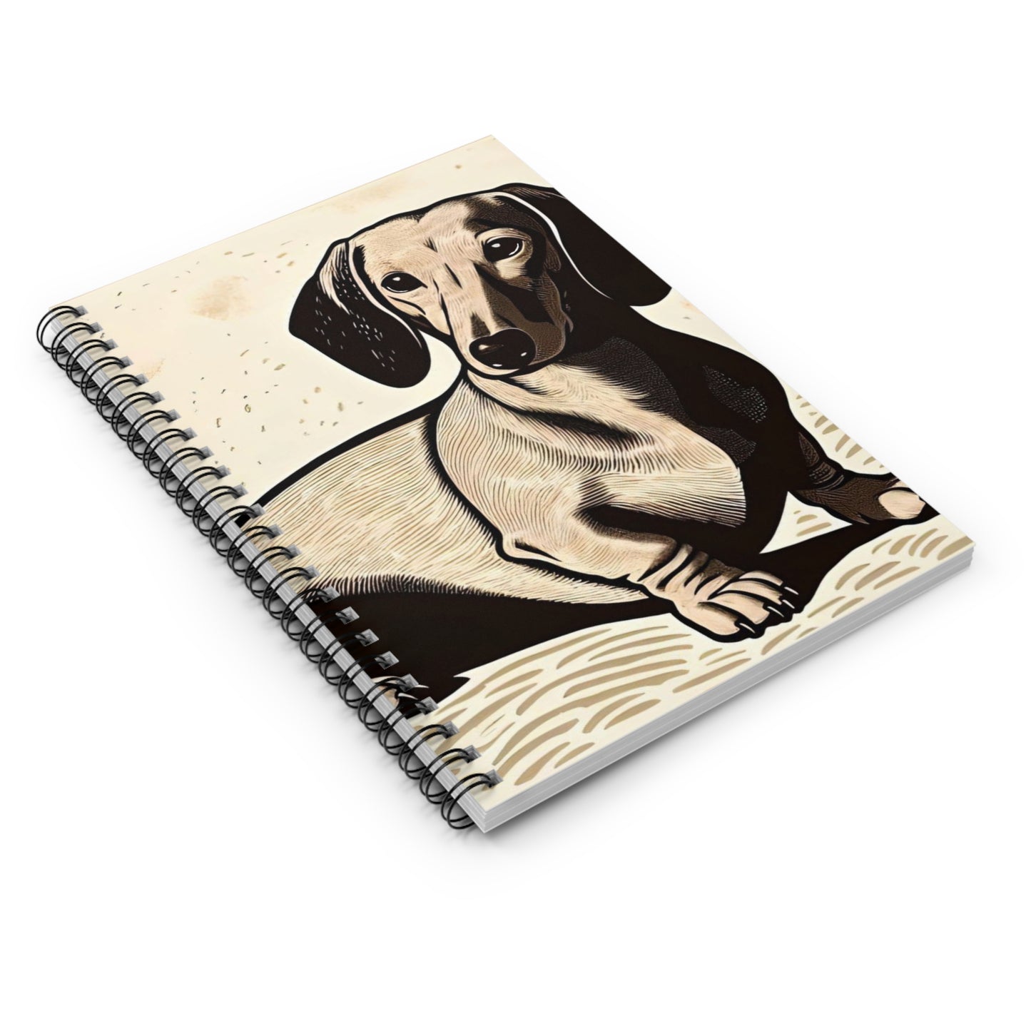"Sandy" Tan Smooth-Haired Dachshund Ruled Line Spiral Notebook