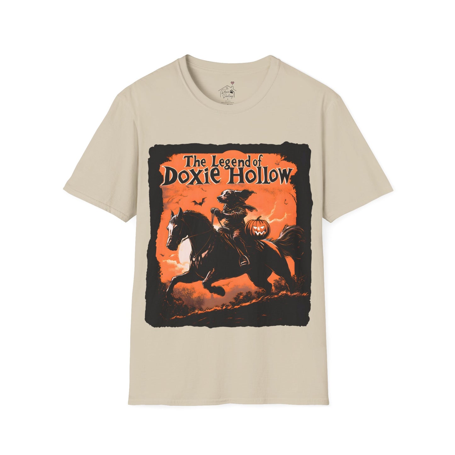 "Long's Hollow" Long-Haired Dachshund Halloween Unisex Softstyle T-Shirt