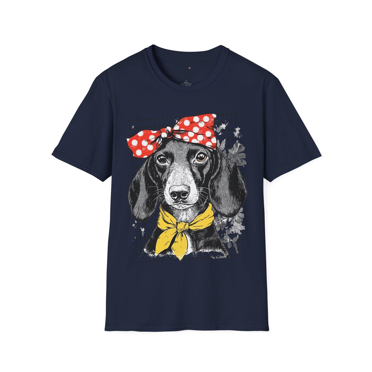 "Rosie" Black & Tan Smooth-Haired Dachshund Unisex Softstyle T-Shirt