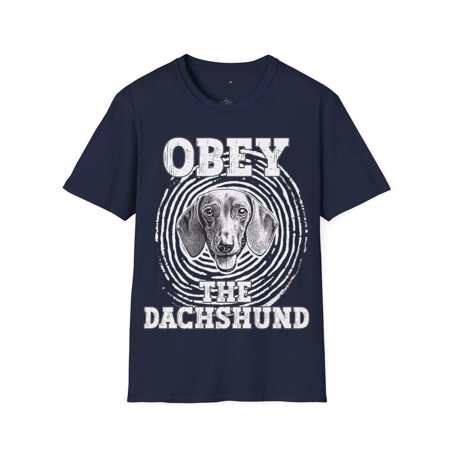 "Obey" Smooth-Haired Dachshund Unisex Softstyle T-Shirt