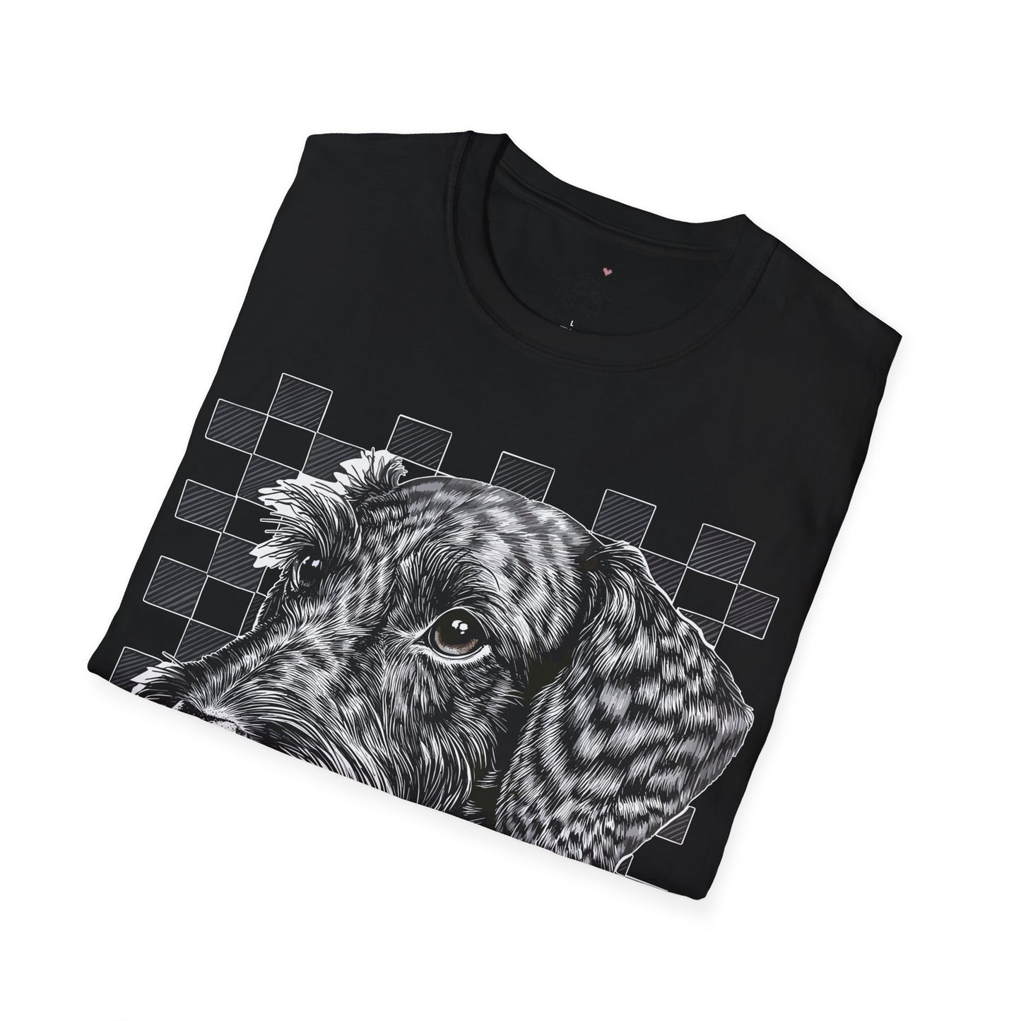 "Wired Check" Wire-Haired Dachshund Unisex Softstyle T-Shirt
