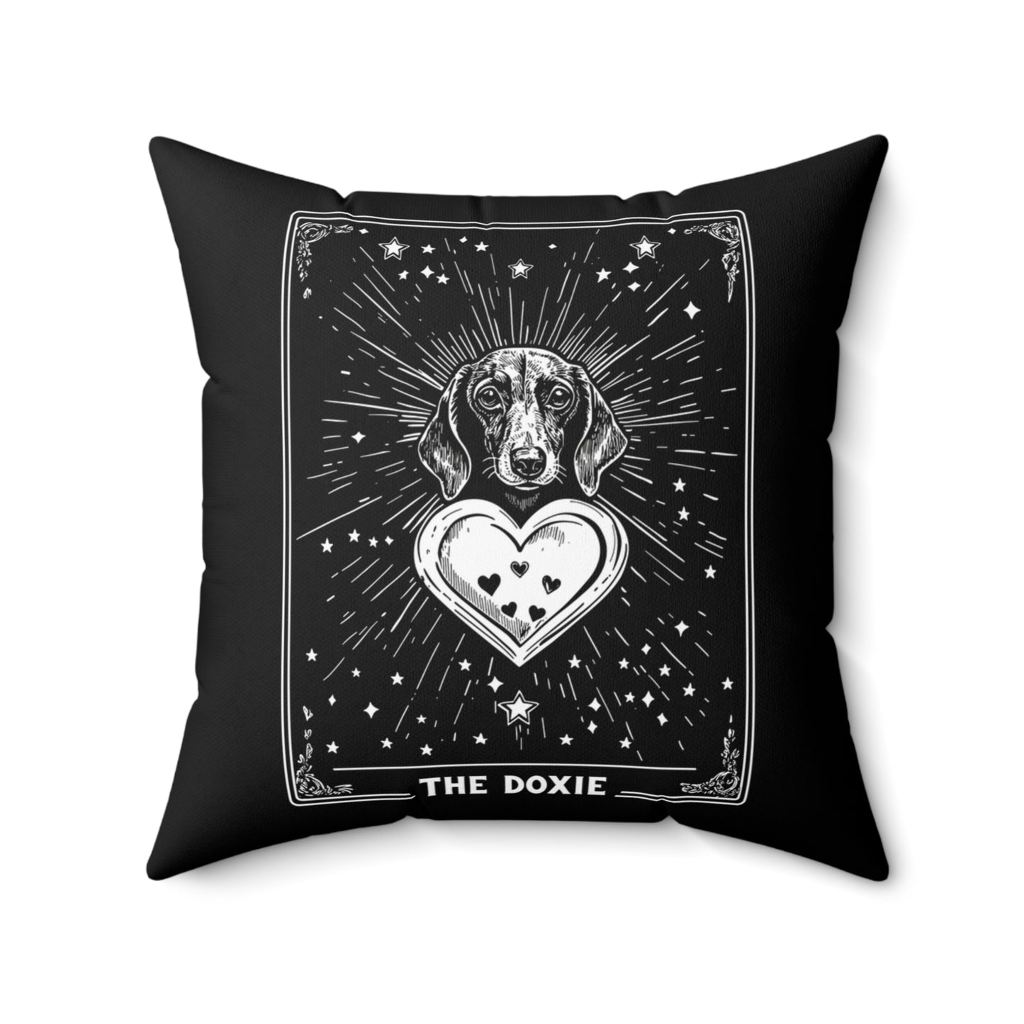 "Smooth Tarot" Smooth-Haired Dachshund Square Throw Pillow