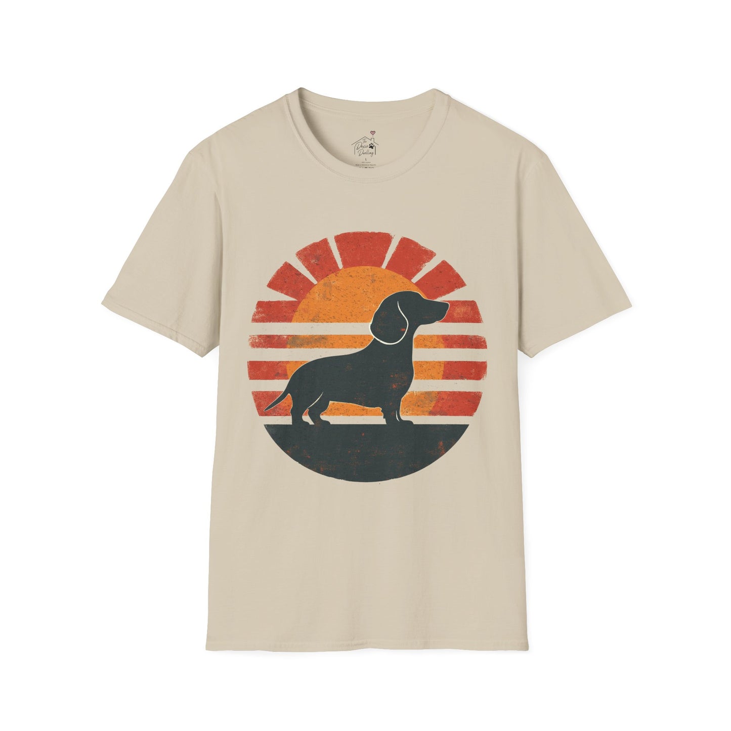"Smooth Sunset" Smooth-Haired Dachshund Unisex Softstyle T-Shirt