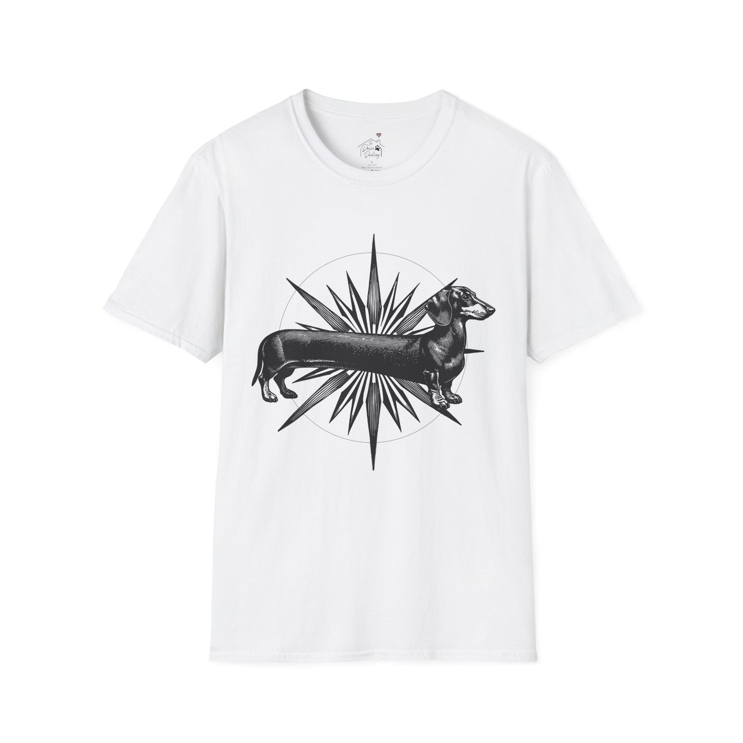 "Go North" Black & Tan Smooth-Haired Dachshund Unisex Softstyle T-Shirt