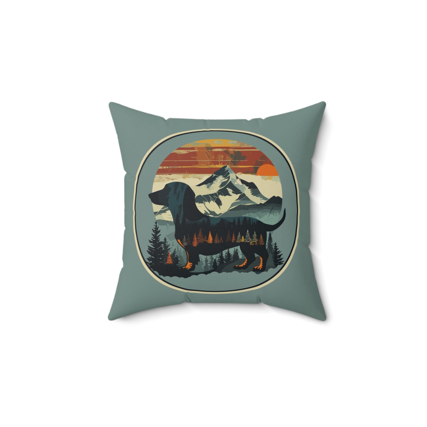 "Smokey" Smooth-Haired Dachshund Square Throw Pillow