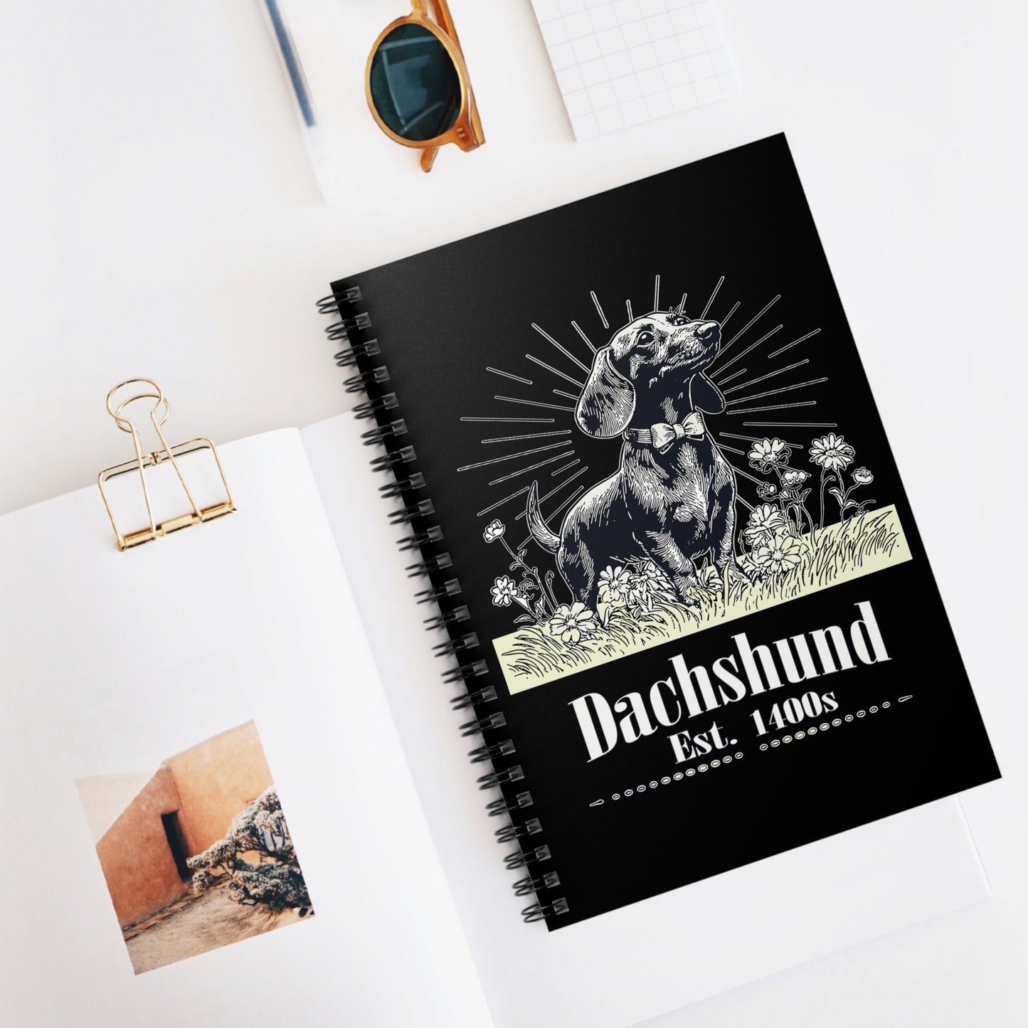 "Circa" Smooth-Haired Dachshund Ruled Line Spiral Notebook