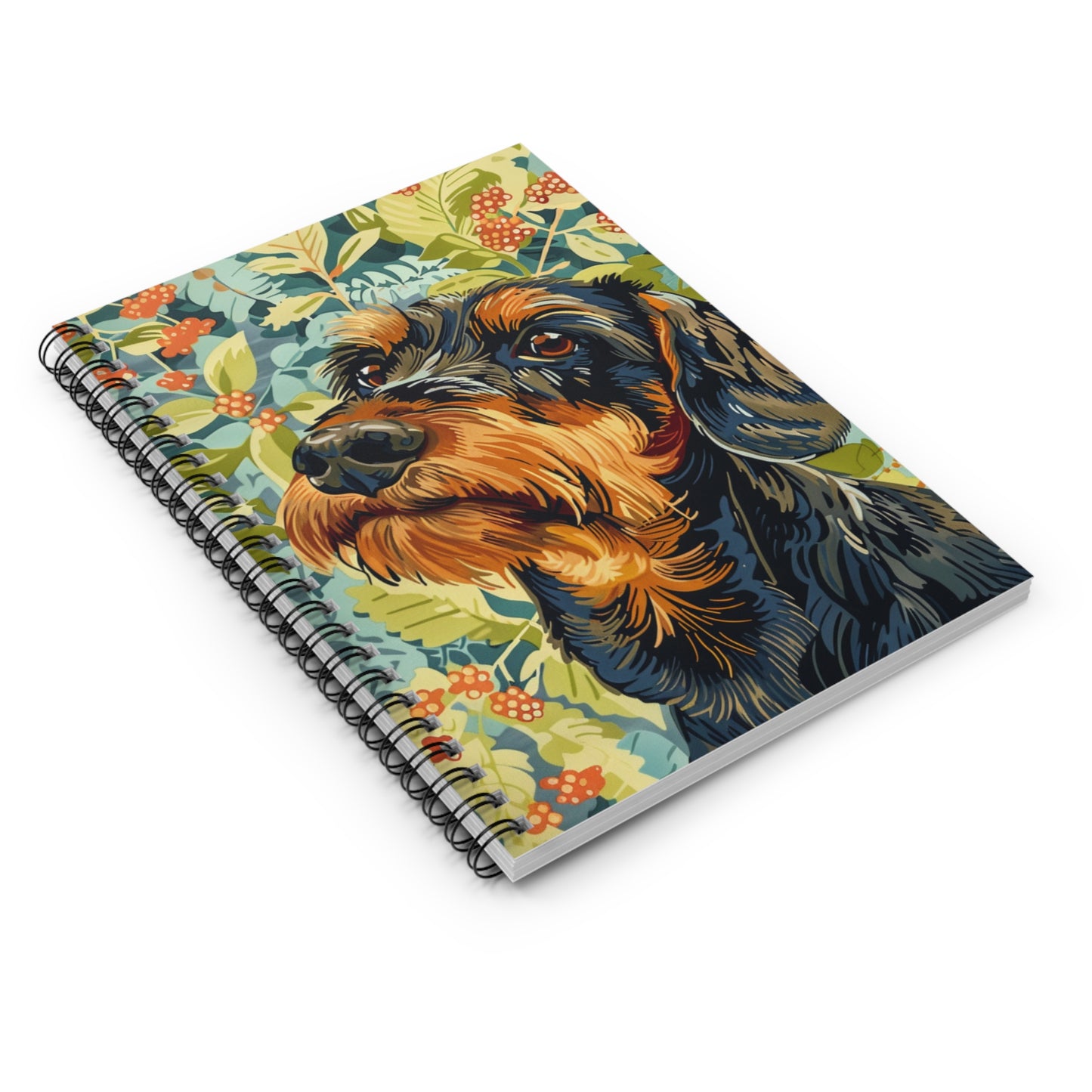 "Sweet Face" Wire-Haired Dachshund Ruled Line Spiral Notebook