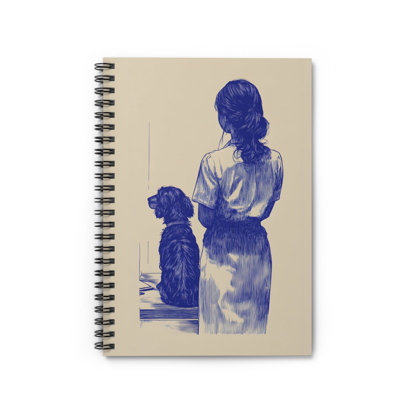 "Waiting" Wire-Haired Dachshund Ruled Line Spiral Notebook