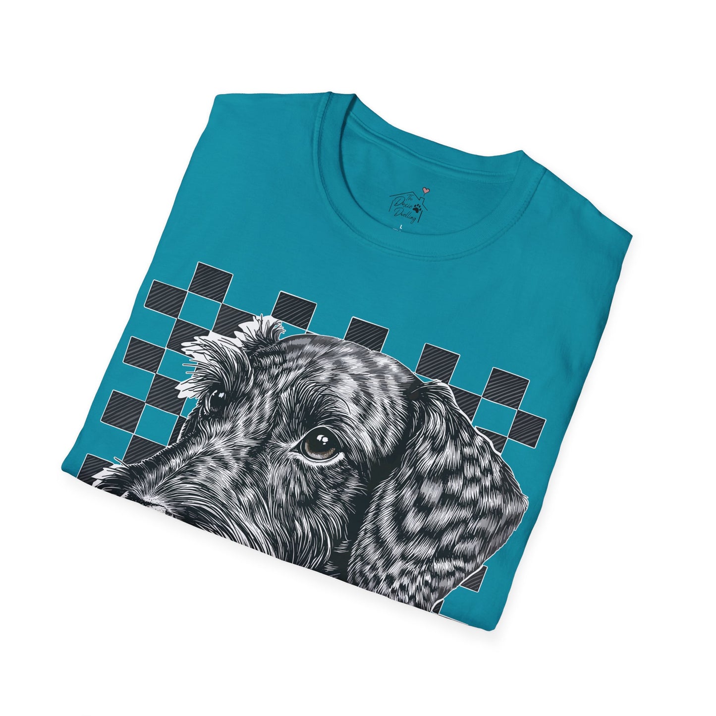 "Wired Check" Wire-Haired Dachshund Unisex Softstyle T-Shirt