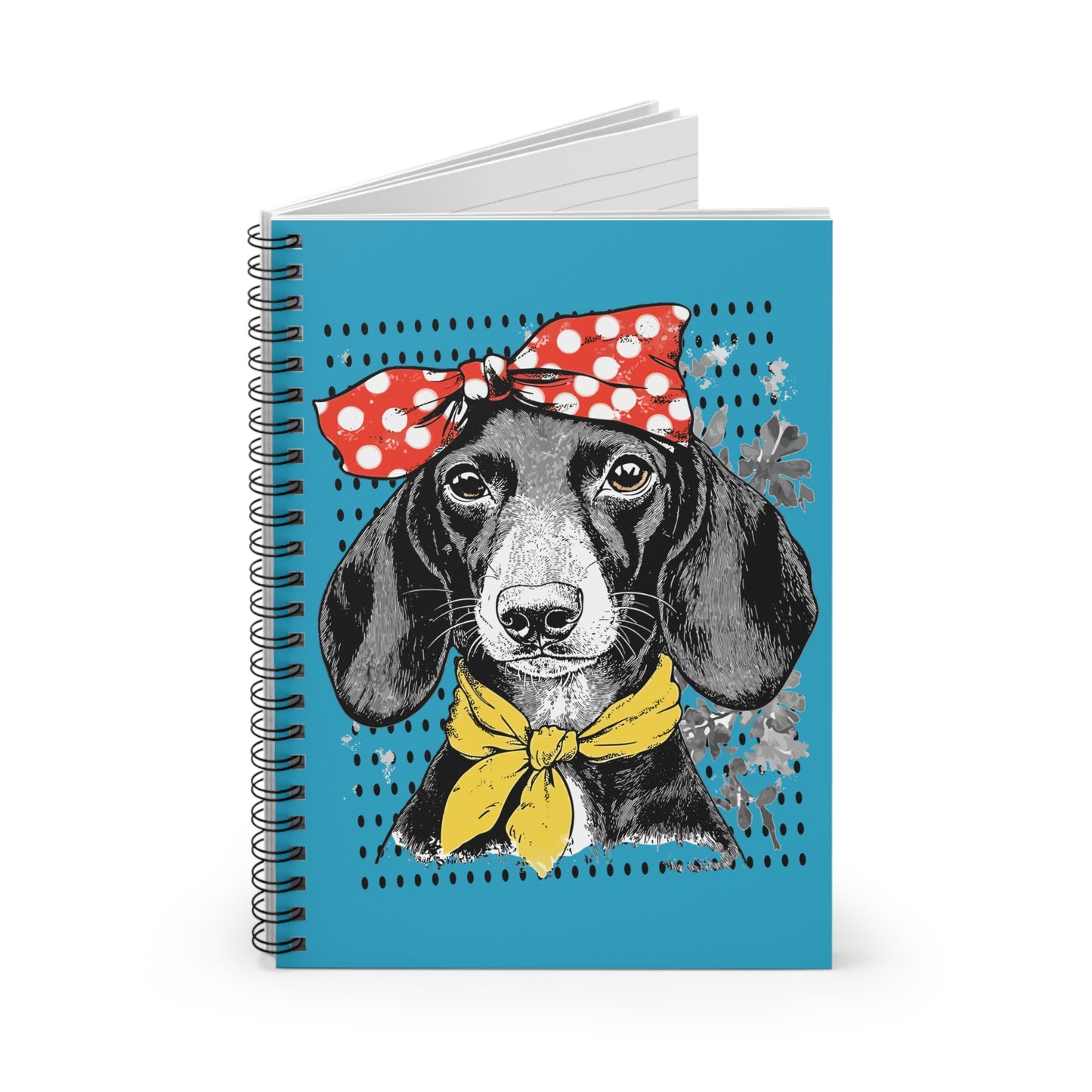 "Rosie" Black & Tan Smooth-Haired Dachshund Ruled Line Spiral Notebook