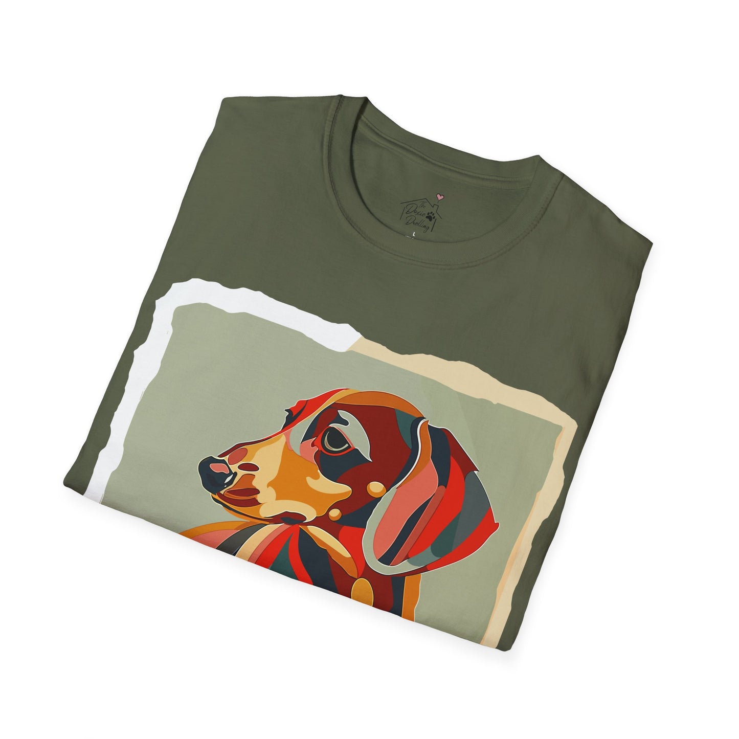 "Facet Hound" Tan Smooth-Haired Dachshund Unisex Softstyle T-Shirt