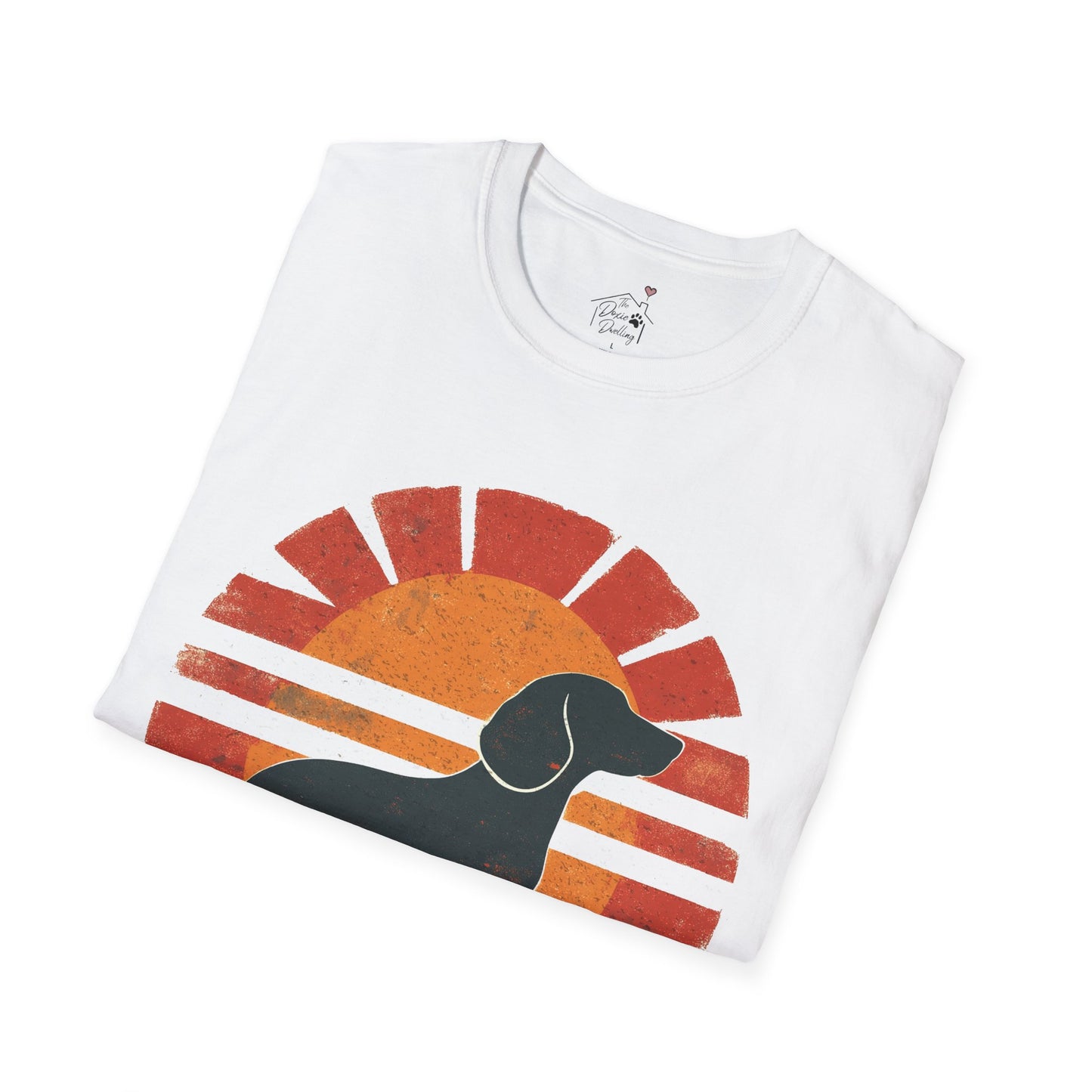 "Smooth Sunset" Smooth-Haired Dachshund Unisex Softstyle T-Shirt