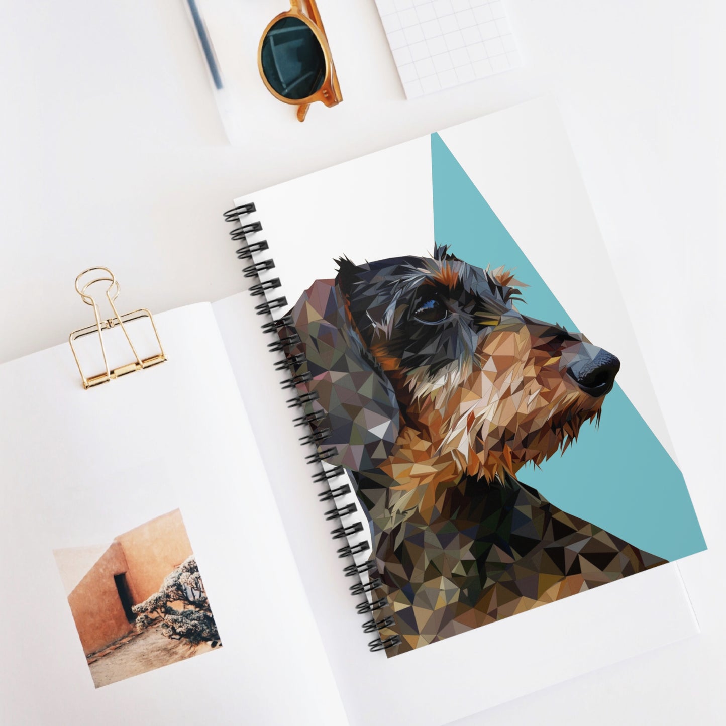 "Pyramid" Wire-Haired Dachshund Ruled Line Spiral Notebook