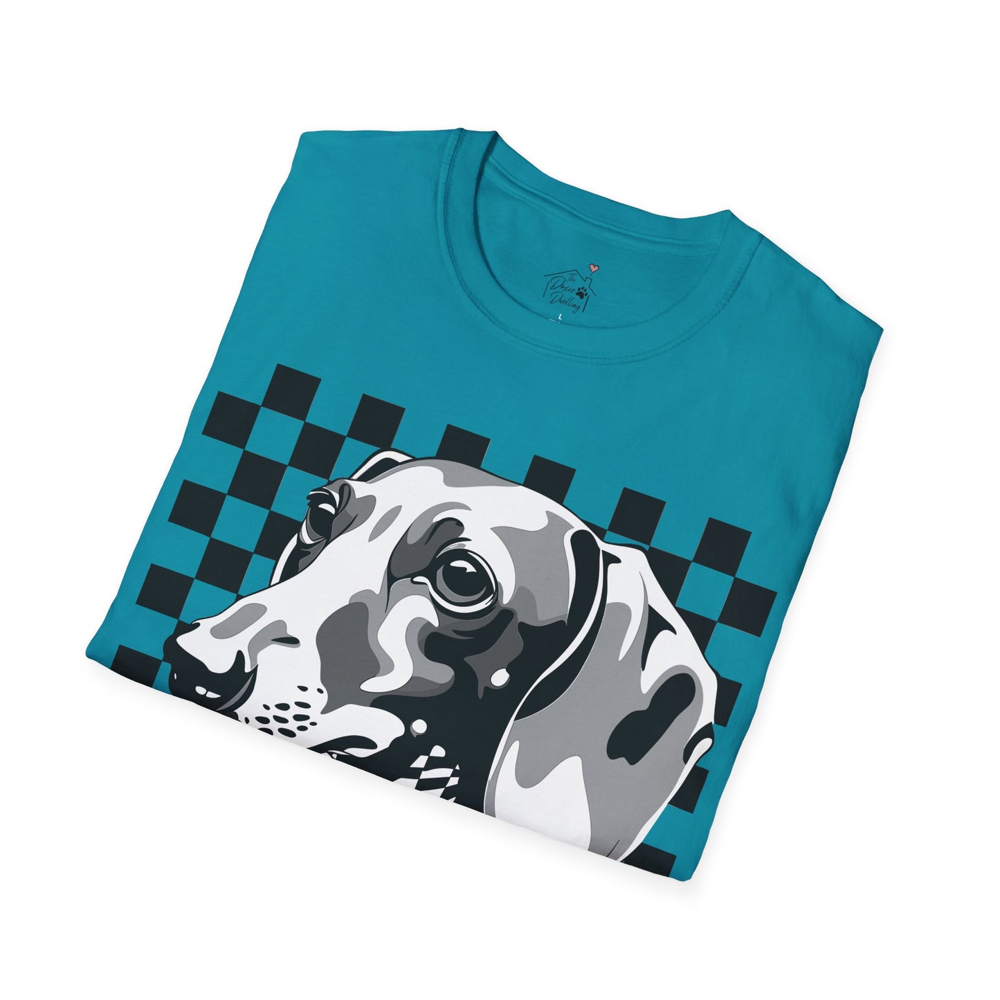 "Check, Please!" Tan Smooth-Haired Dachshund Unisex Softstyle T-Shirt