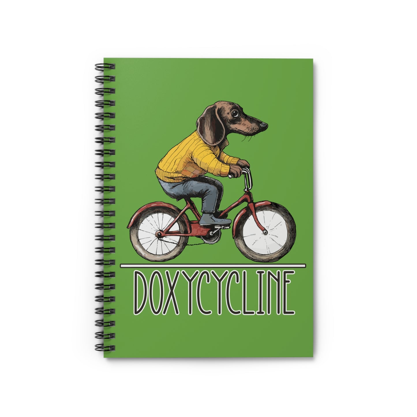 "Doxycycline" Smooth-Haired Dachshund Ruled Line Spiral Notebook
