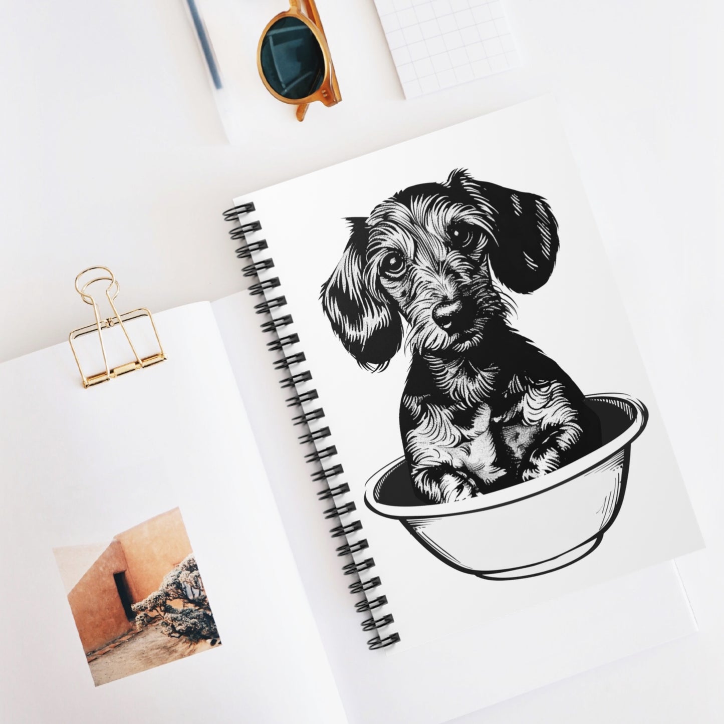 "Wire-Strone" Wire-Haired Dachshund Ruled Line Spiral Notebook