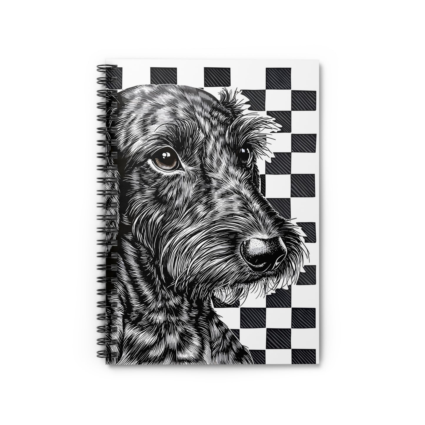 "Wired Check" Wire-Haired Dachshund Ruled Line Spiral Notebook