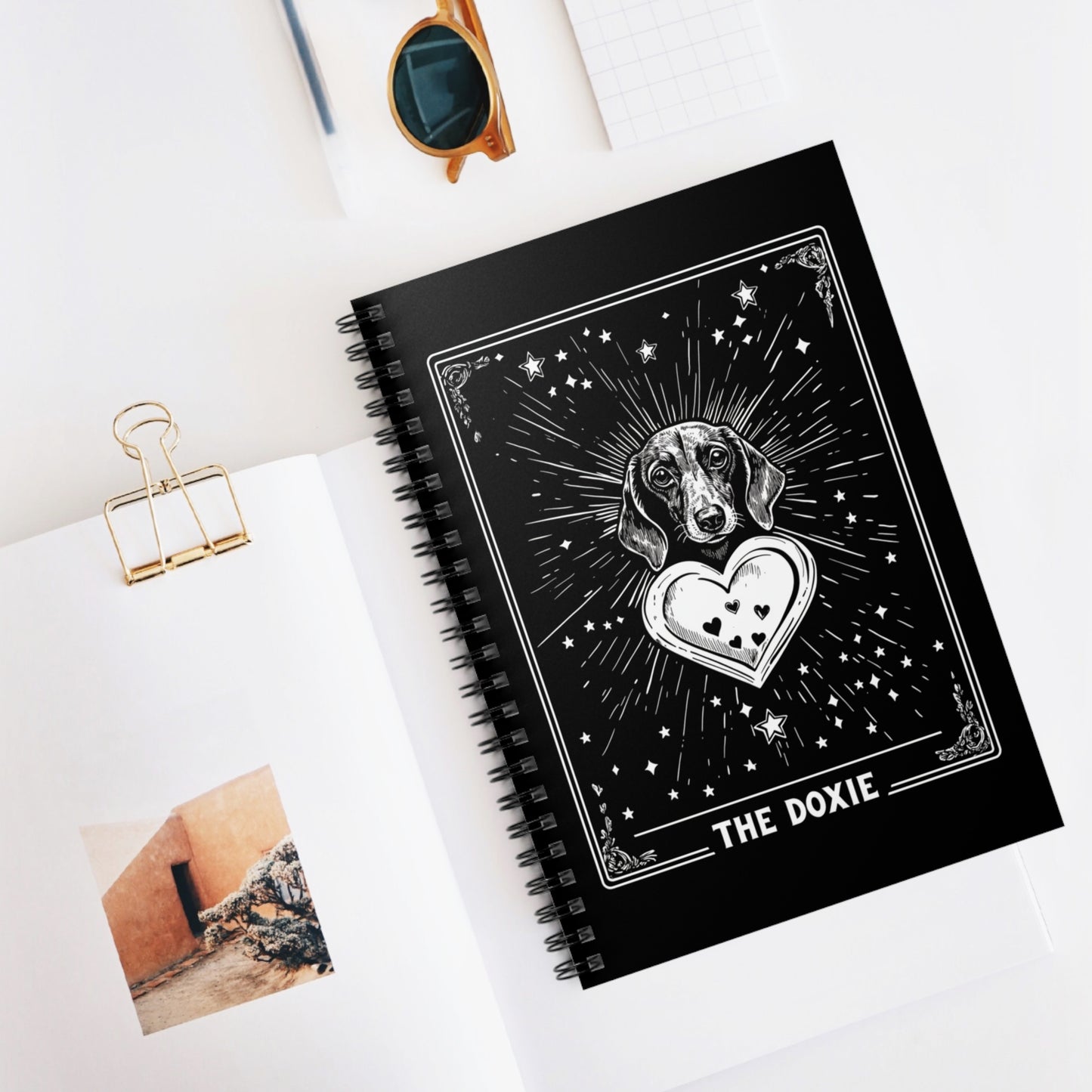 "Smooth Tarot" Smooth-Haired Dachshund Ruled Line Spiral Notebook