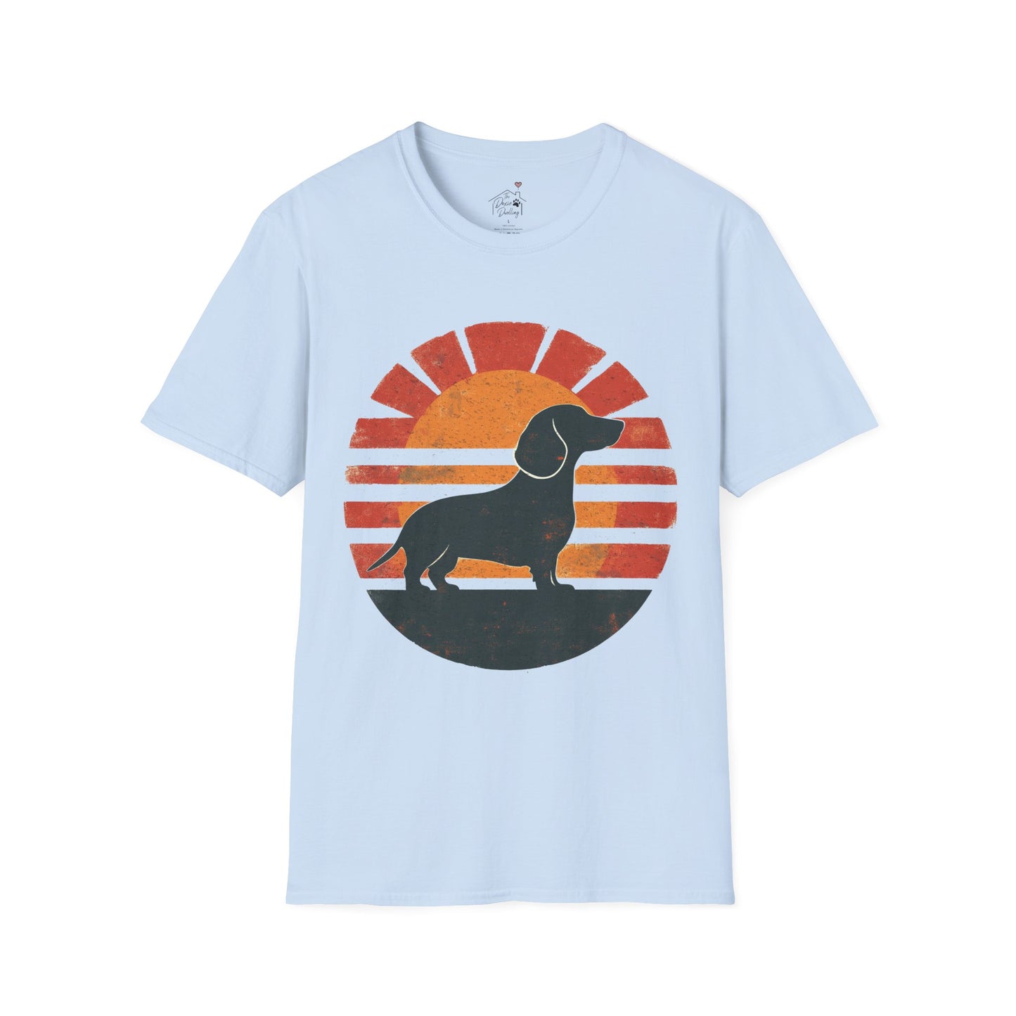 "Smooth Sunset" Smooth-Haired Dachshund Unisex Softstyle T-Shirt