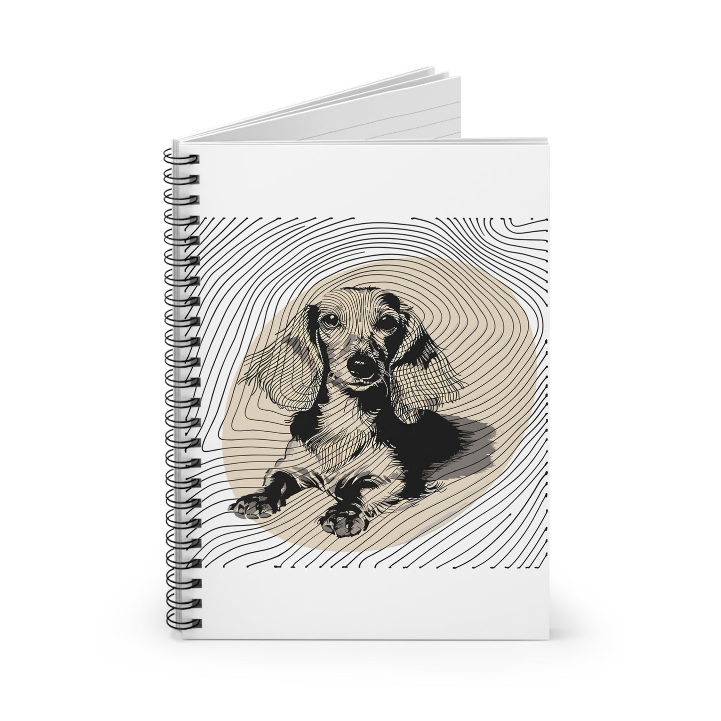 "Long Joy" Long-Haired Dachshund Ruled Line Spiral Notebook