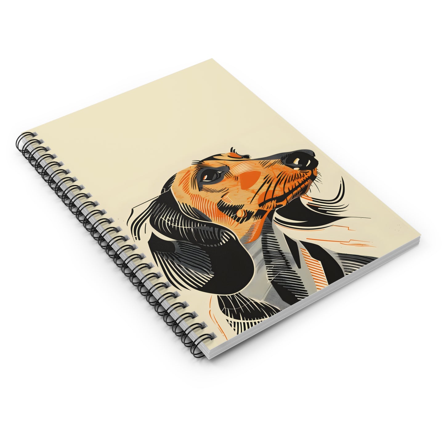 "Motion" Long-Haired Dachshund Ruled Line Spiral Notebook