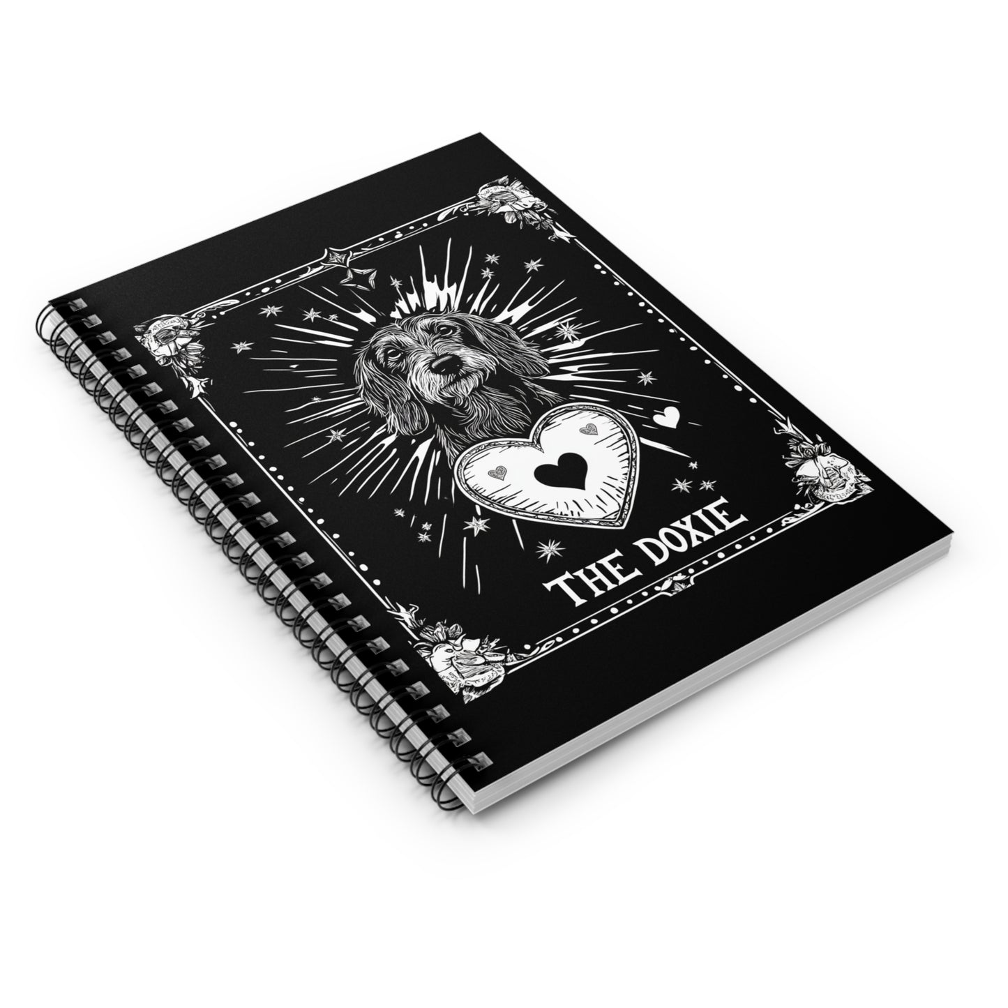 "Wire Tarot" Wire-Haired Dachshund Ruled Line Spiral Notebook