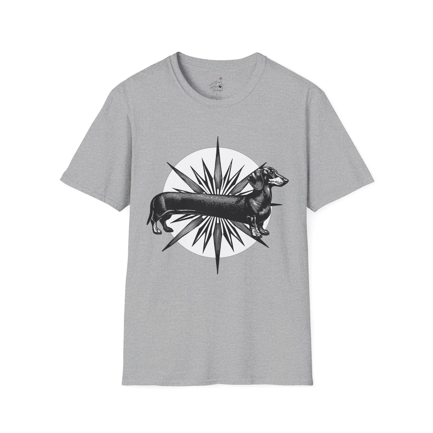 "Go North" Black & Tan Smooth-Haired Dachshund Unisex Softstyle T-Shirt