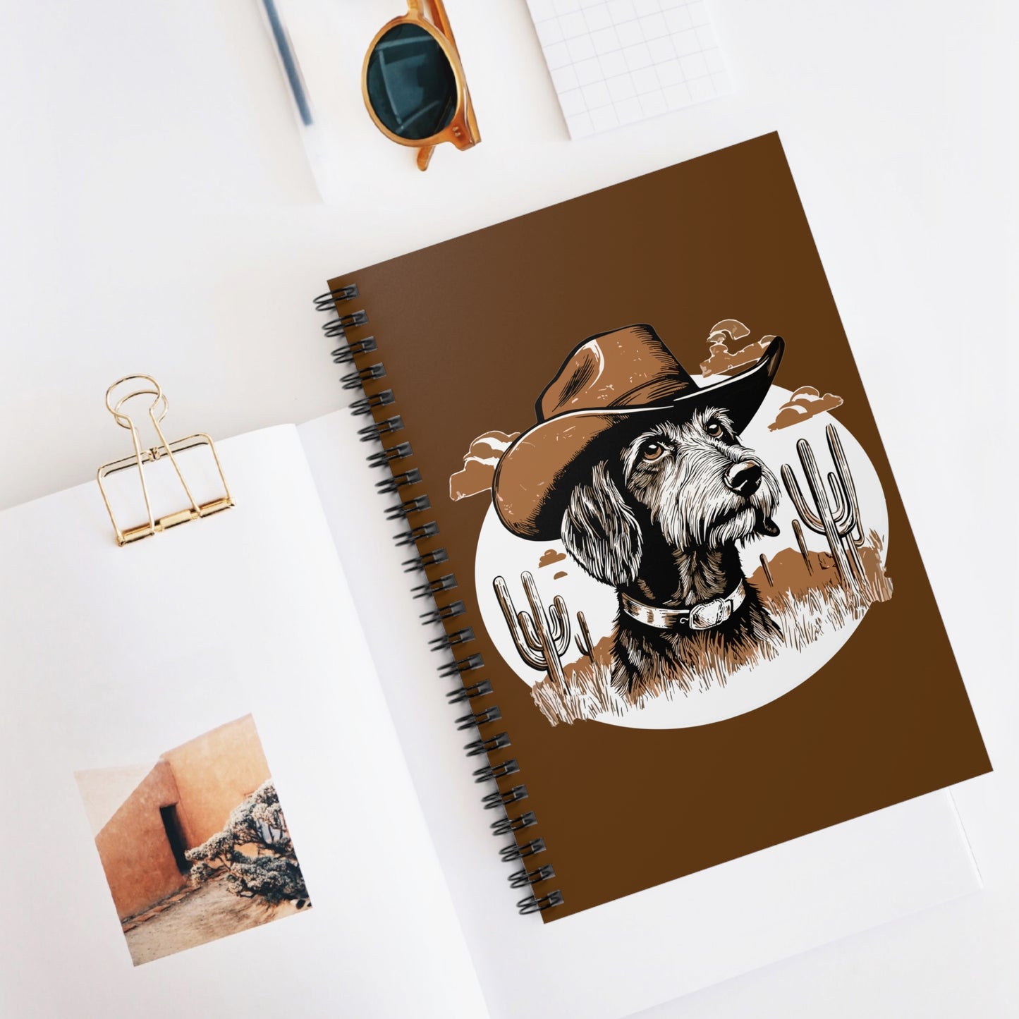 "Wired West" Wire-Haired Dachshund Ruled Line Spiral Notebook