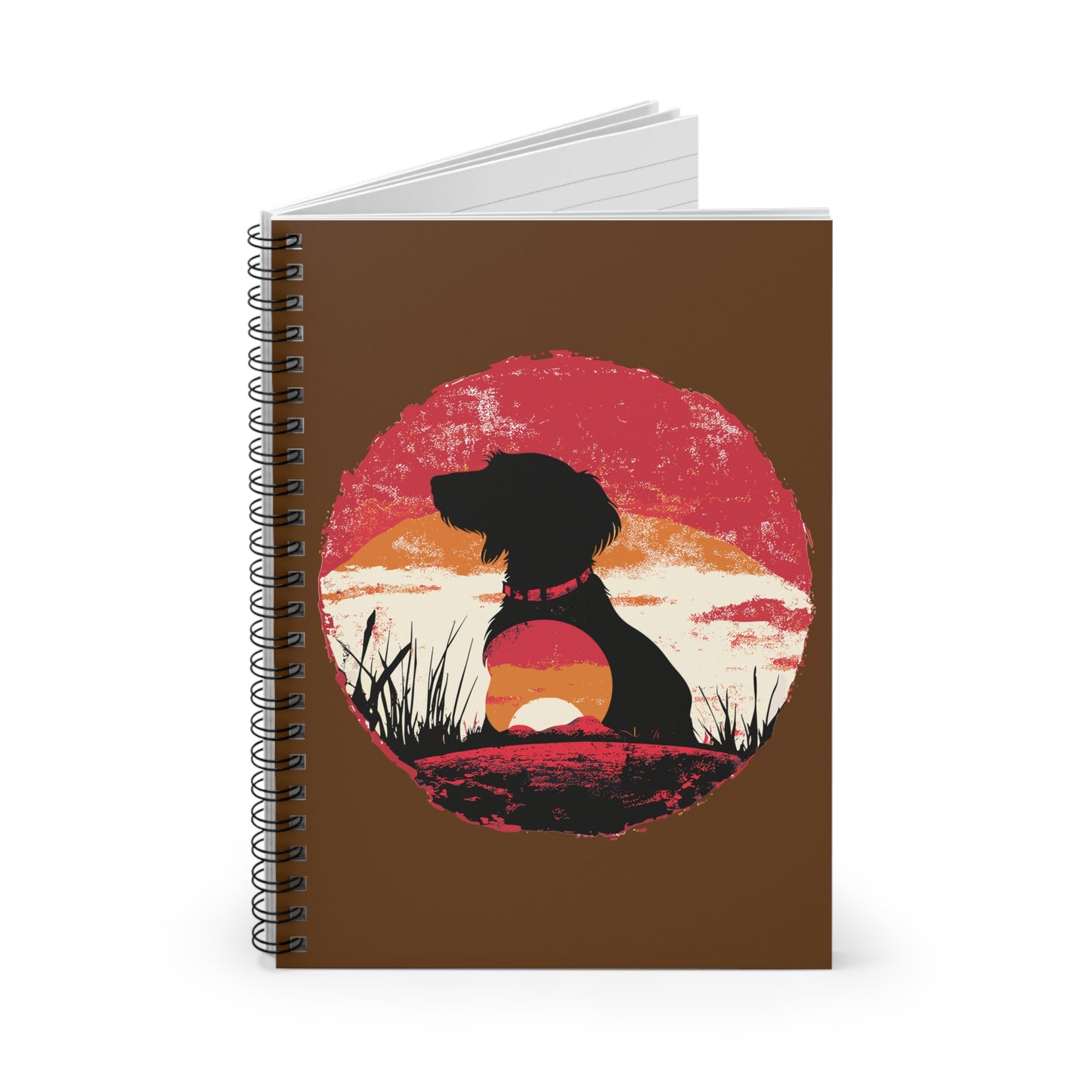 "Wired Sunset" Wire-Haired Dachshund Ruled Line Spiral Notebook