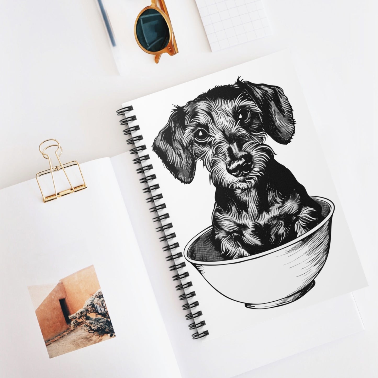 "Strone" Wire-Haired Dachshund Ruled Line Spiral Notebook