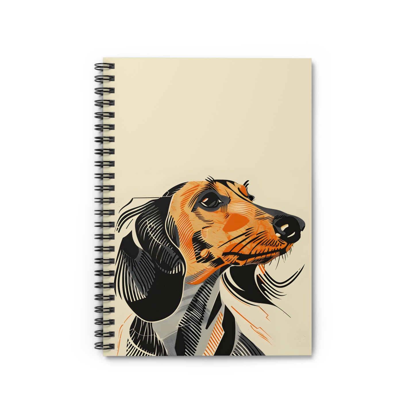 "Motion" Long-Haired Dachshund Ruled Line Spiral Notebook