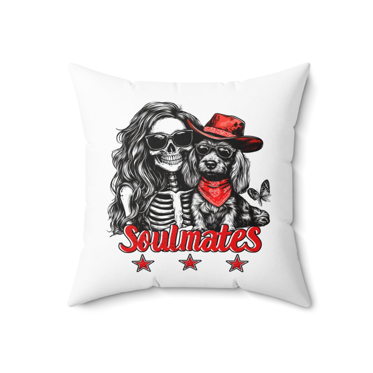 Wired-Soulmates" Wire-Haired Dachshund Square Throw Pillow